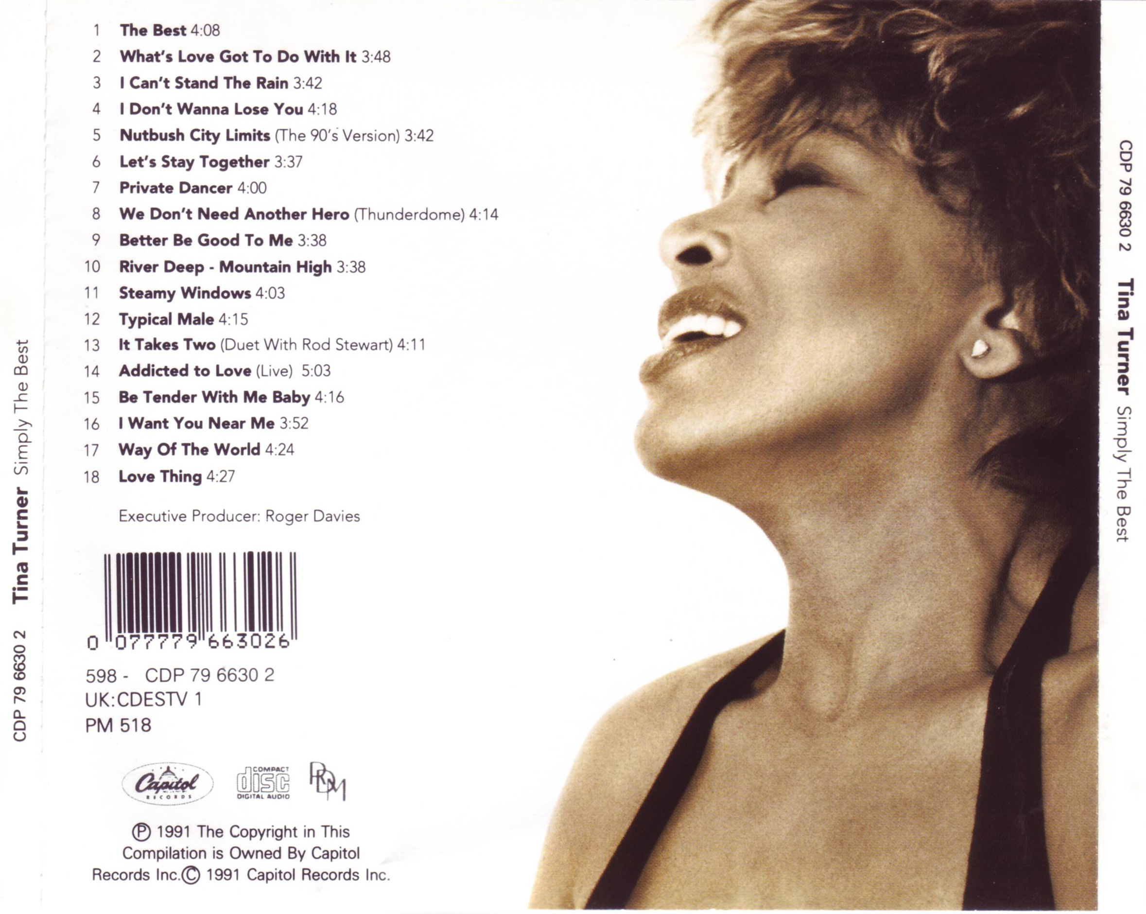 Tina Turner Simply The Best back.