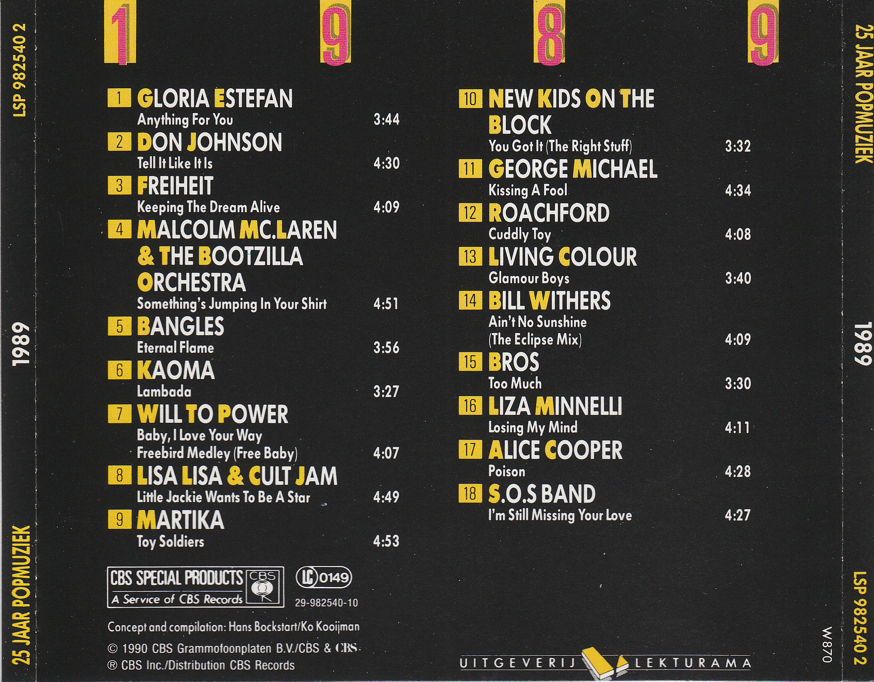 VA  25 Jaar Pop Muziek 89 back 