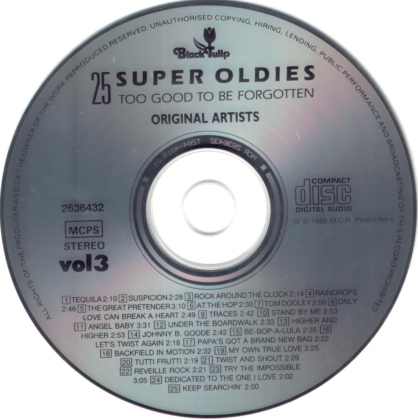 VA  25 Super Oldies Too Good To Be Forgotten Vol 3 cd 