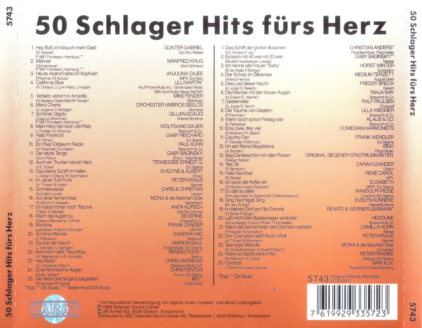 VA  50 Schlager Hits F rs Herz back 