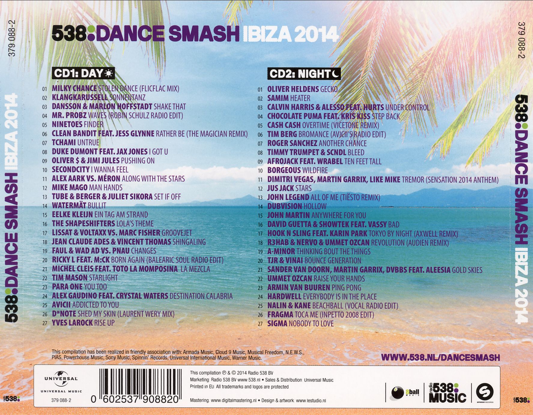 Handig gen slecht humeur VA 538 Dance Smash Ibiza 2014 back | CD Covers | Cover Century | Over  1.000.000 Album Art covers for free