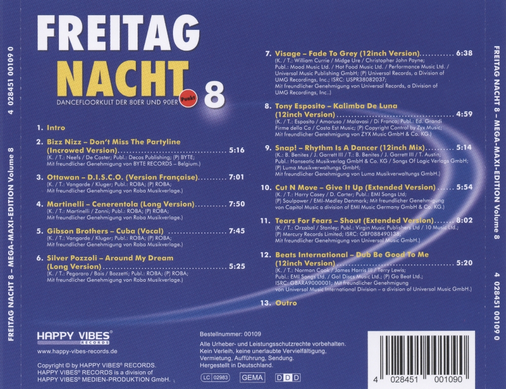 VA  Freitag Nacht  Mega Maxi Edition Volume 08 back 