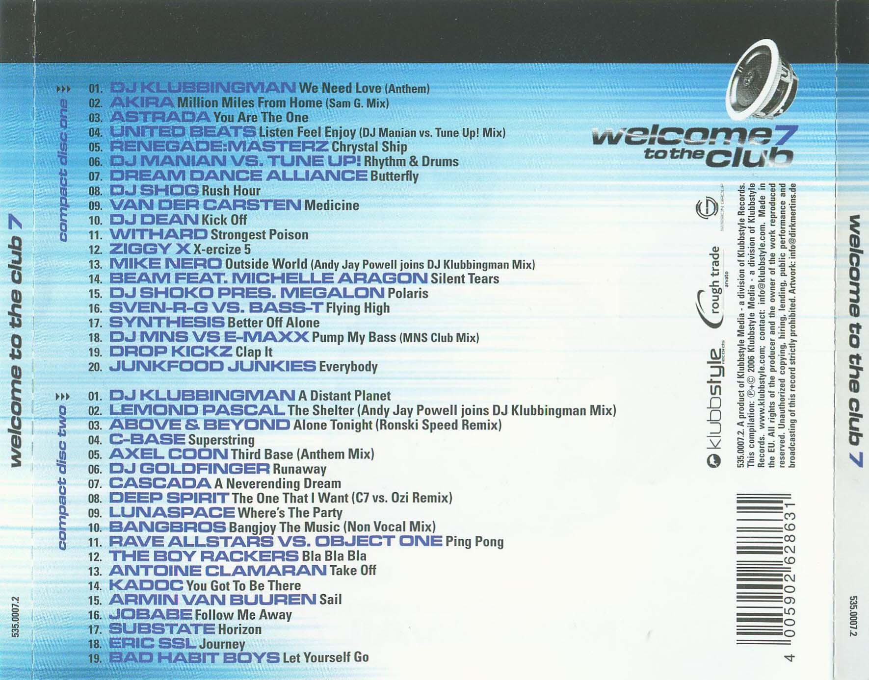 Welcome To The Club Vol 07 Back