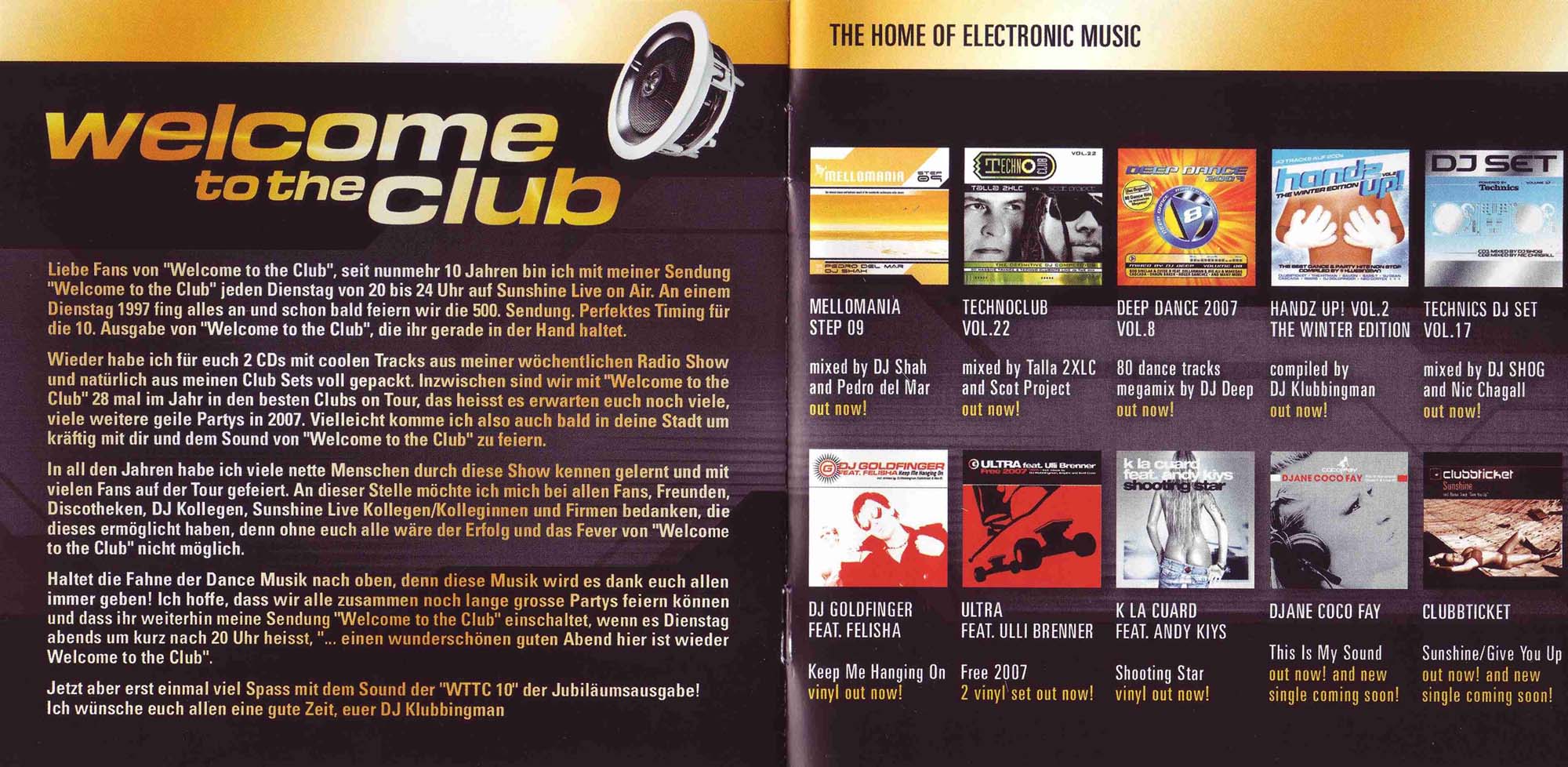 Welcome To The Club Vol 10 Booklet 01