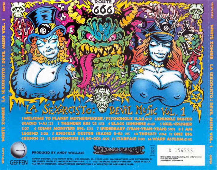White Zombie La sexorcisto Devil music Vol.1 back CD Covers 