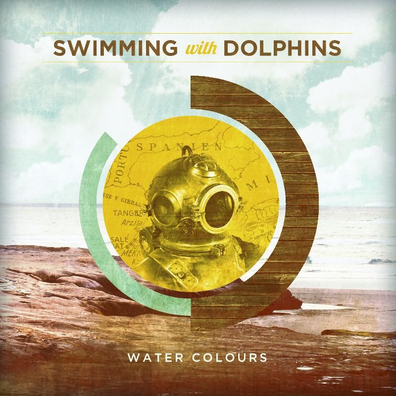 water colours swimming with dolphi 