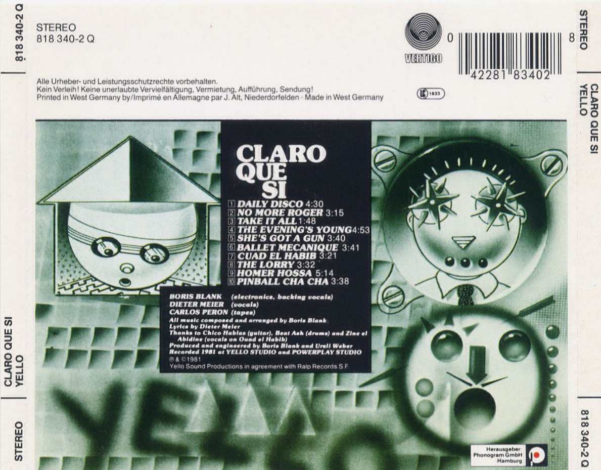 Yello Claro Que Si Back