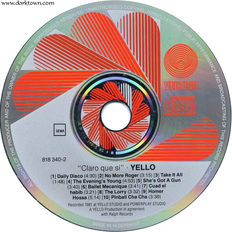 Yello Claro Que Si CD