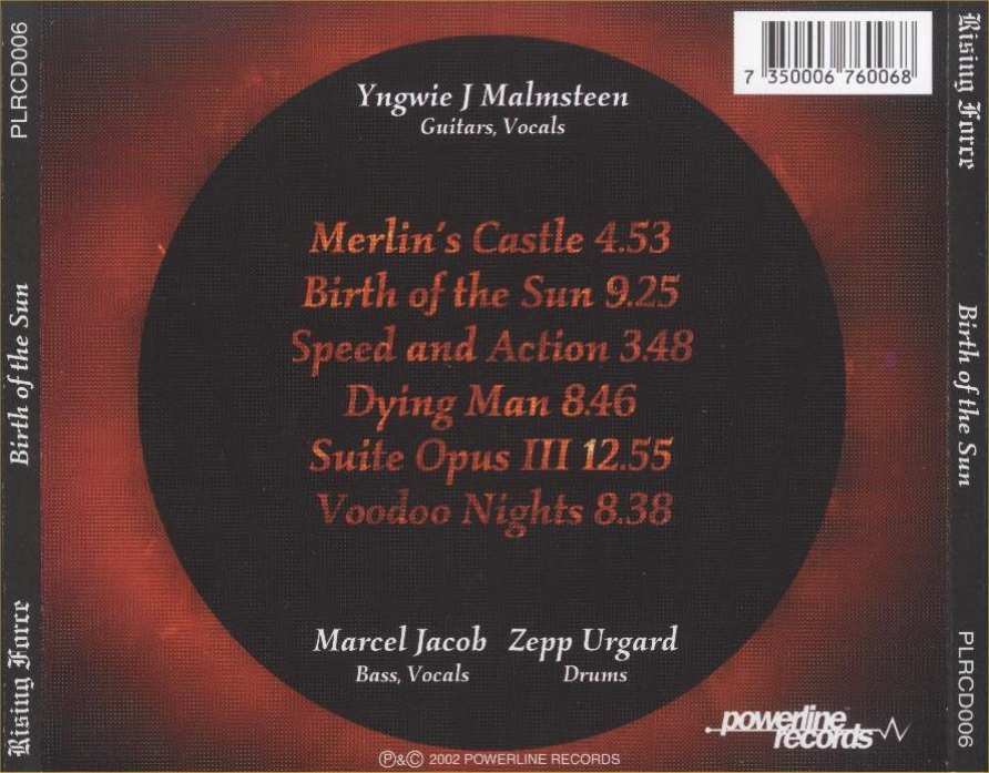 Yngwie j Malmsteen Birth of the Sun Back