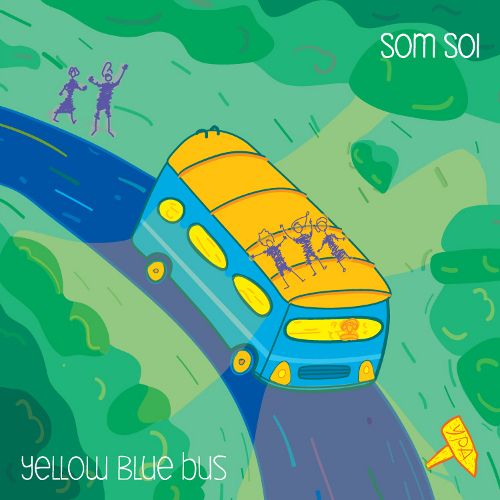 yellow blue bus som soi 