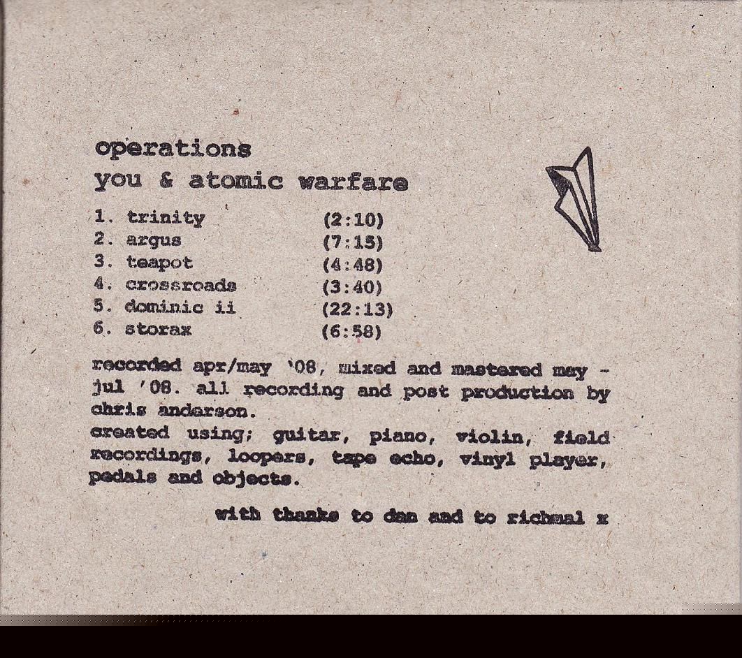 you atomic war operations  