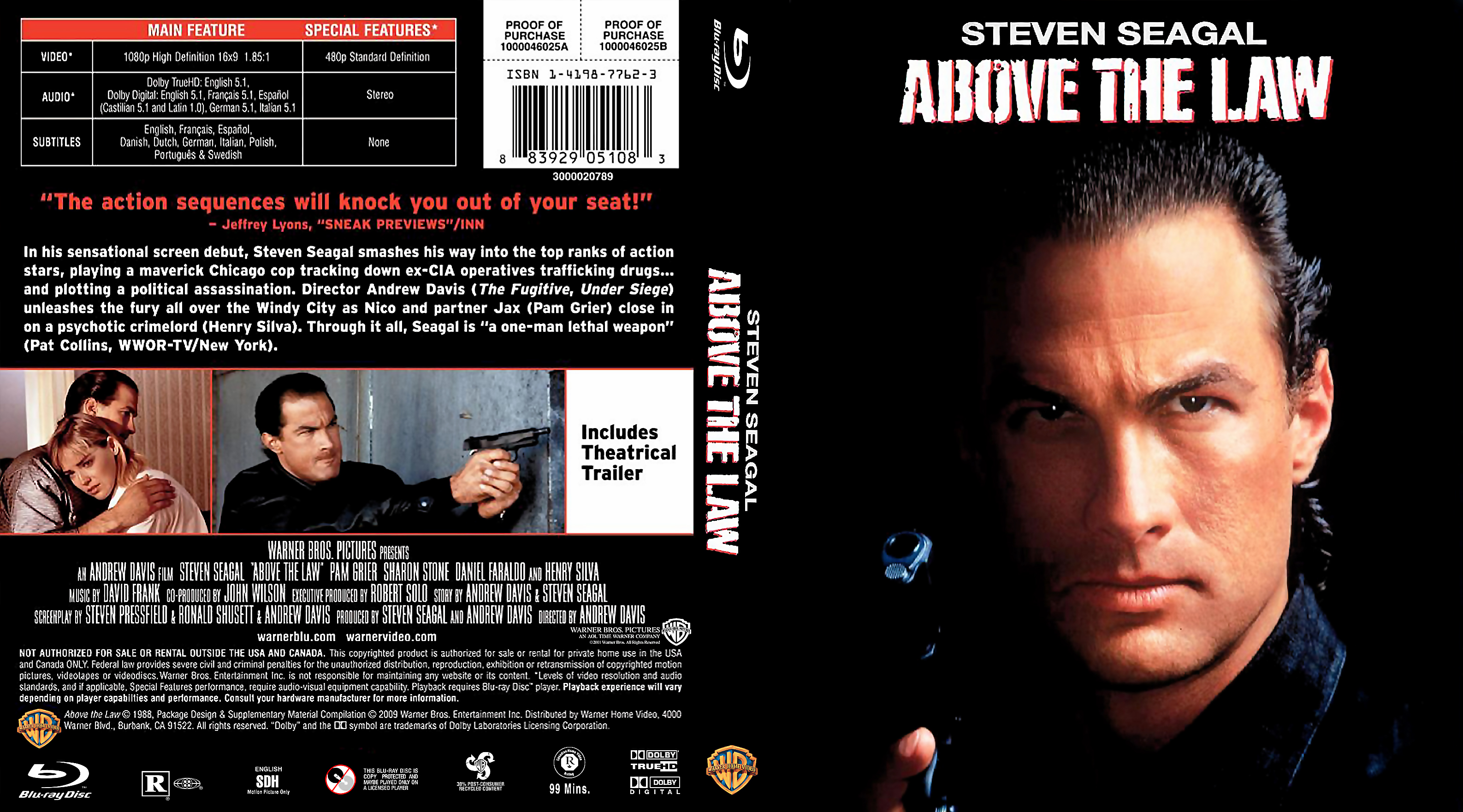 Above the Law Bluray Cover (1988)