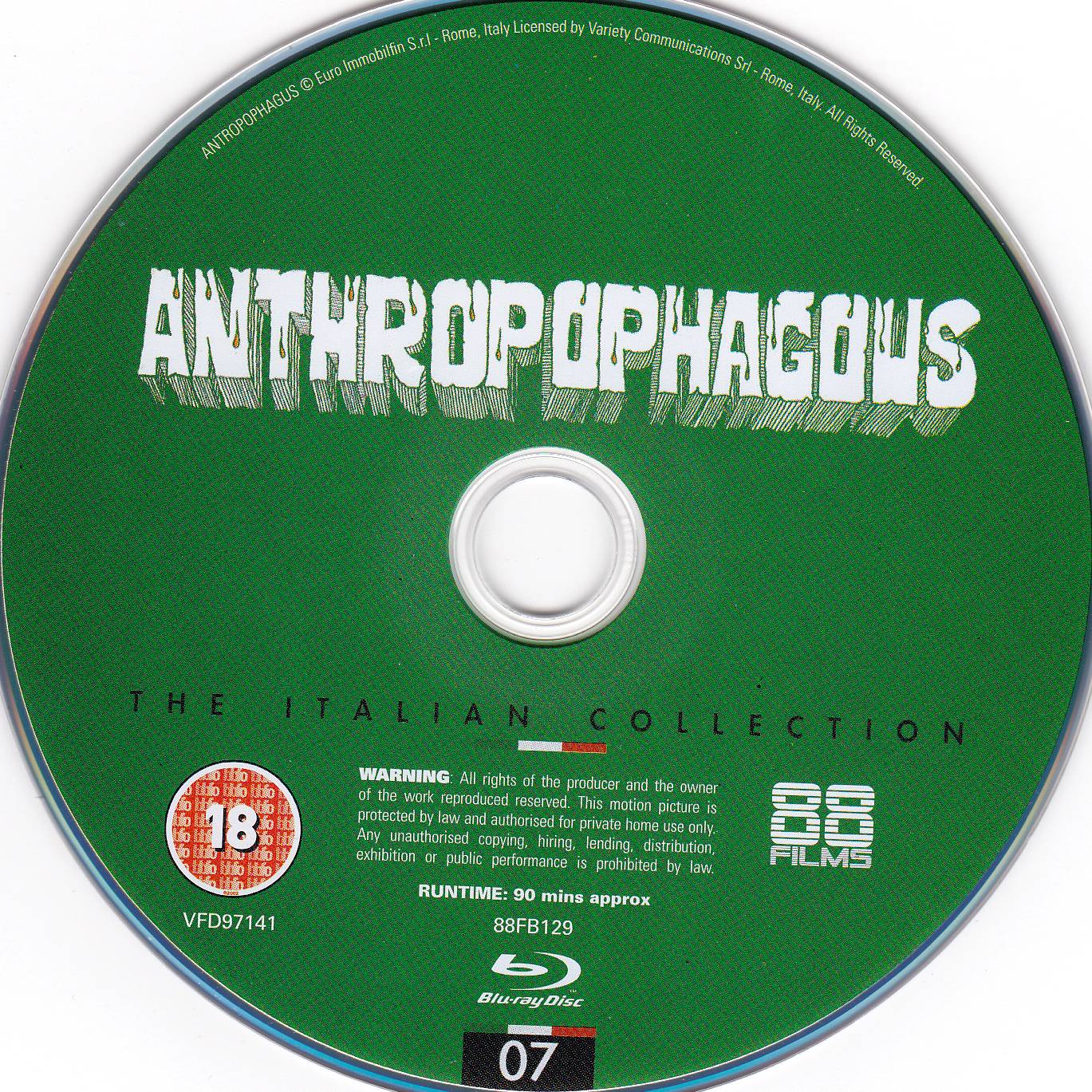 Anthropophagous 1980  UK Cover Label