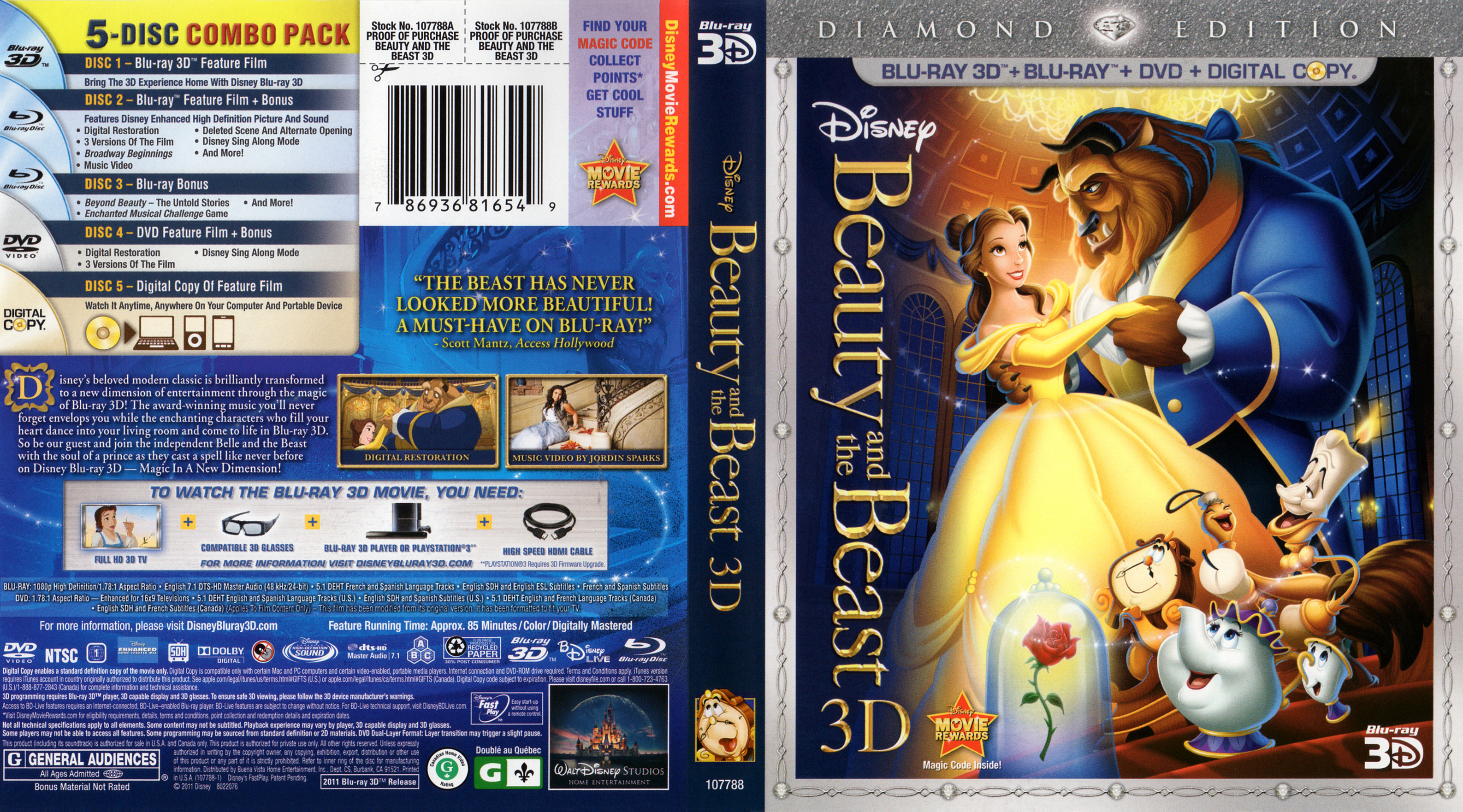 Beauty And The Beast 3d Blu Ray Covers Cover Century Over 500 000 Album Art Covers For Free