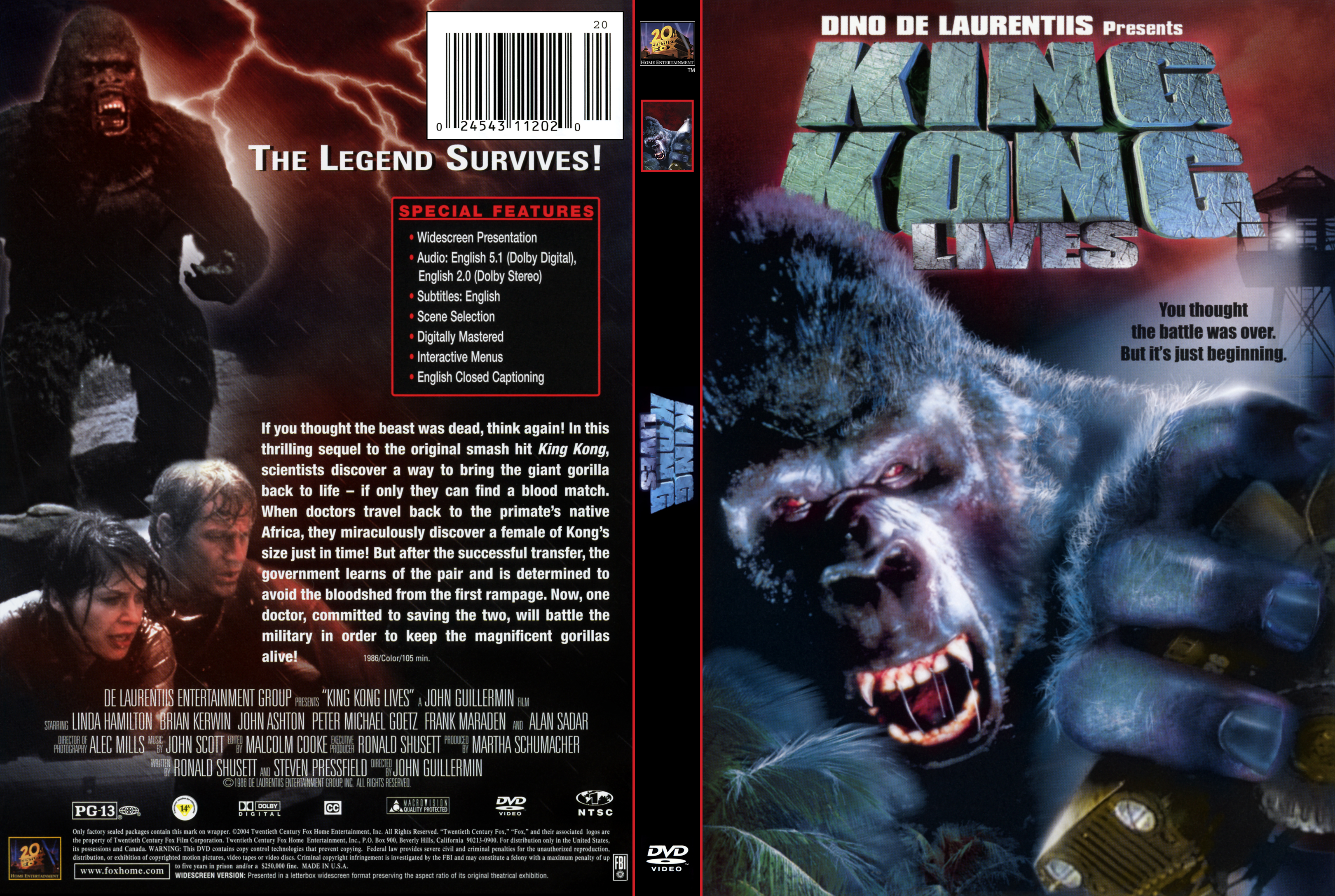 DVDs King Kong Lives.