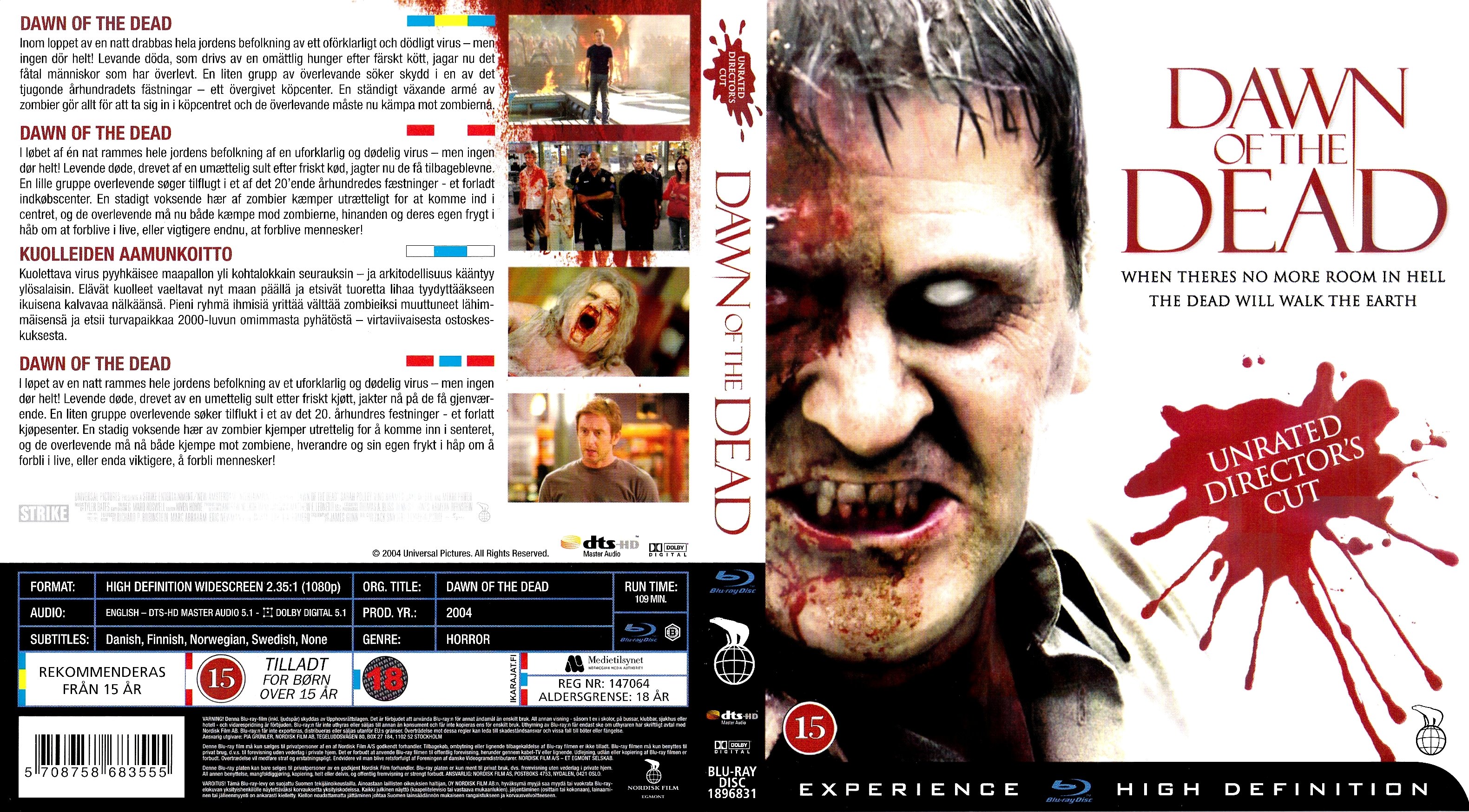Dawn of the Dead 2004 R2 Danish Label 1 BluRay