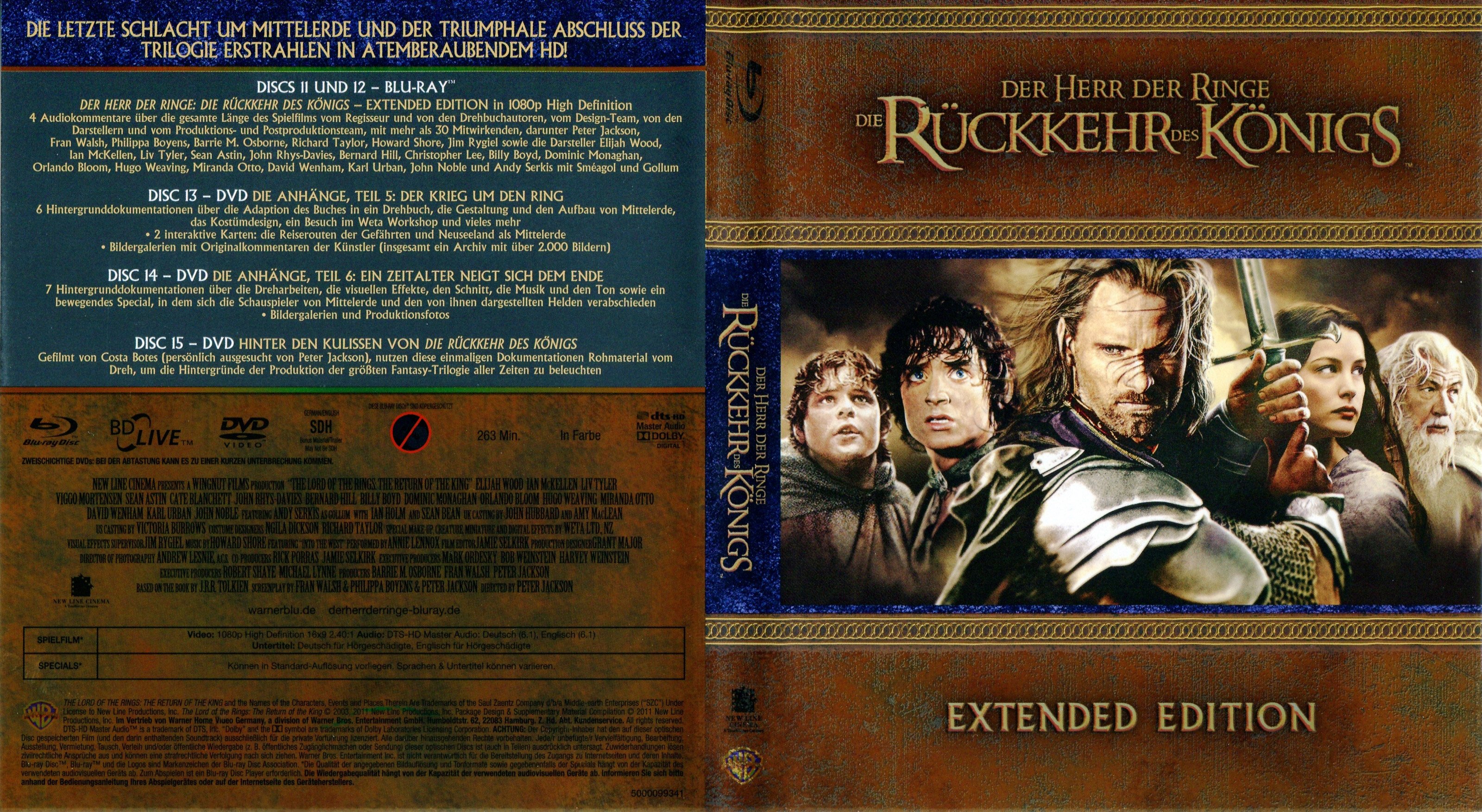 Der Herr der Ringe 3 Die Rueckkehr des Koenigs Extended Edition BluRay Covers Cover Century