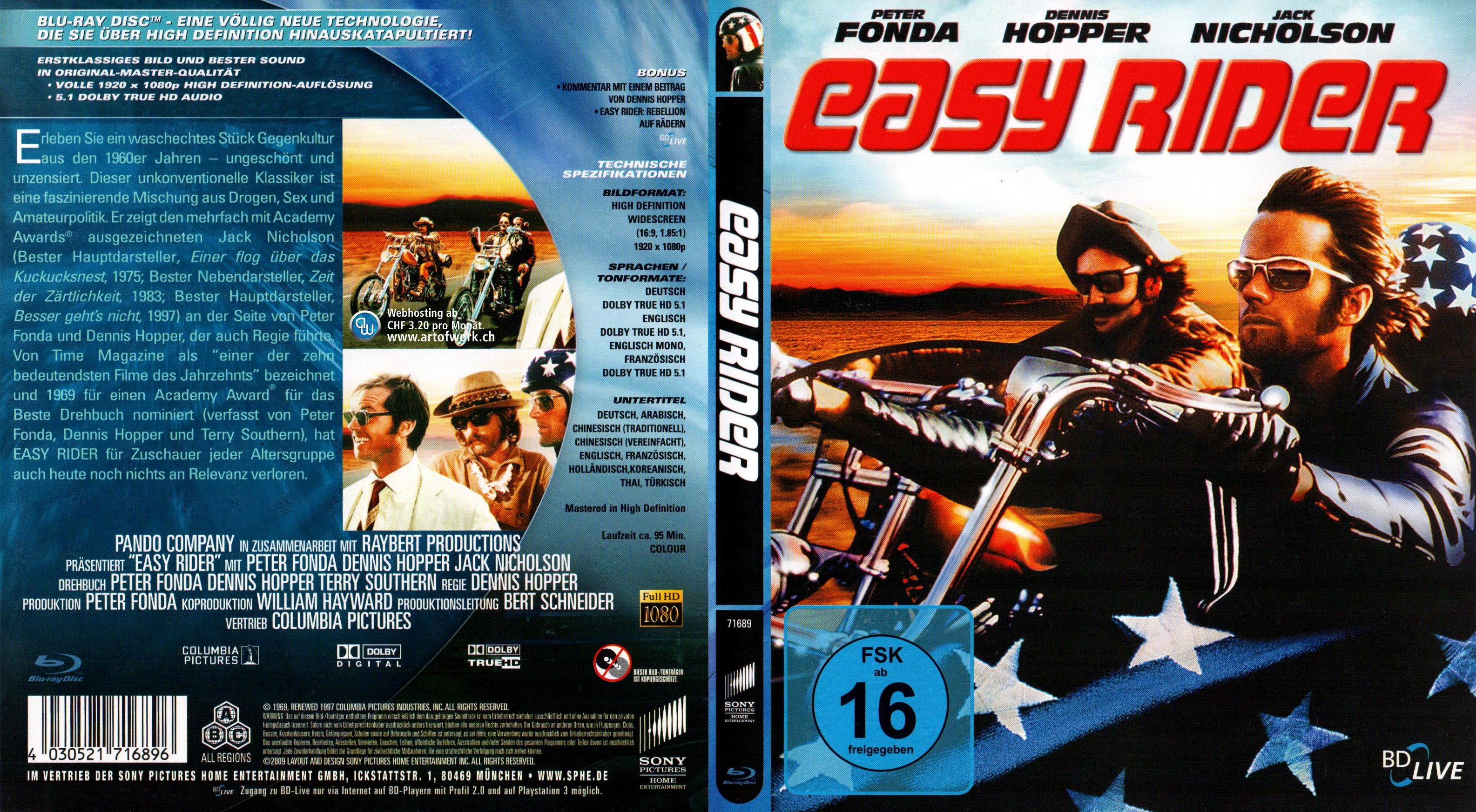 Easy Rider Peter Fonda BluRay Covers Cover Century Over 1.000.