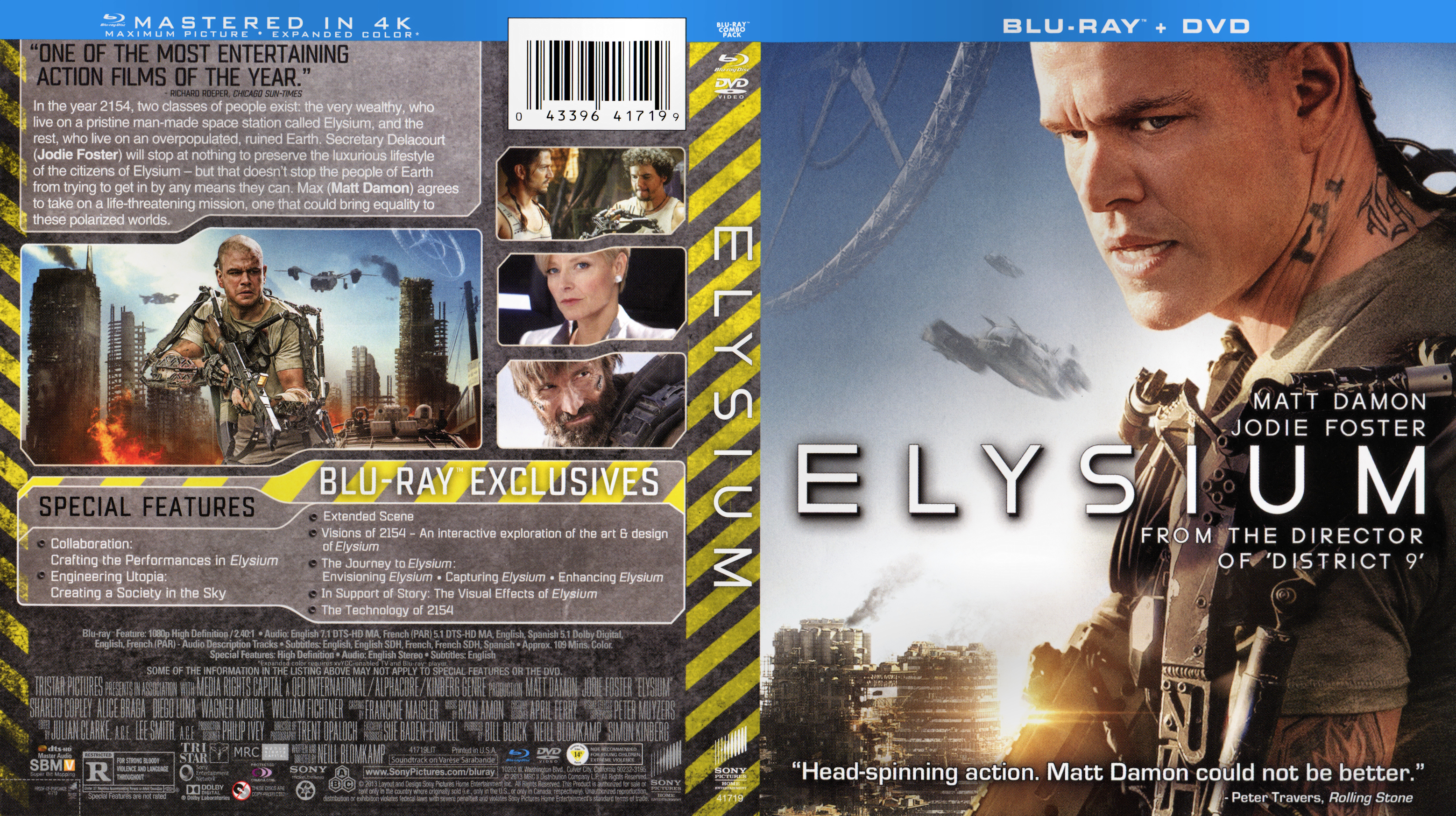 Elysium Blu ray 