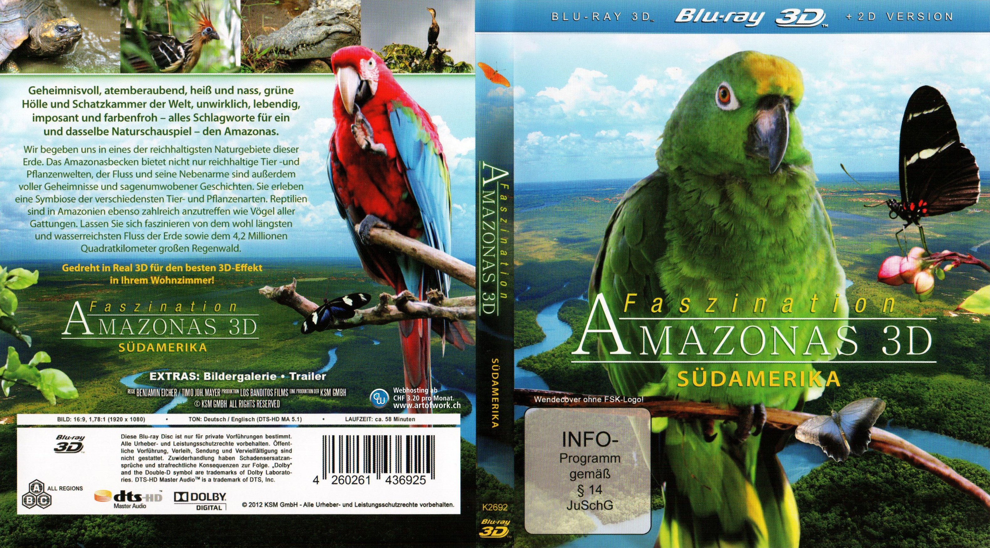 Faszination Amazonas 3D Sudamerika Blu ray 