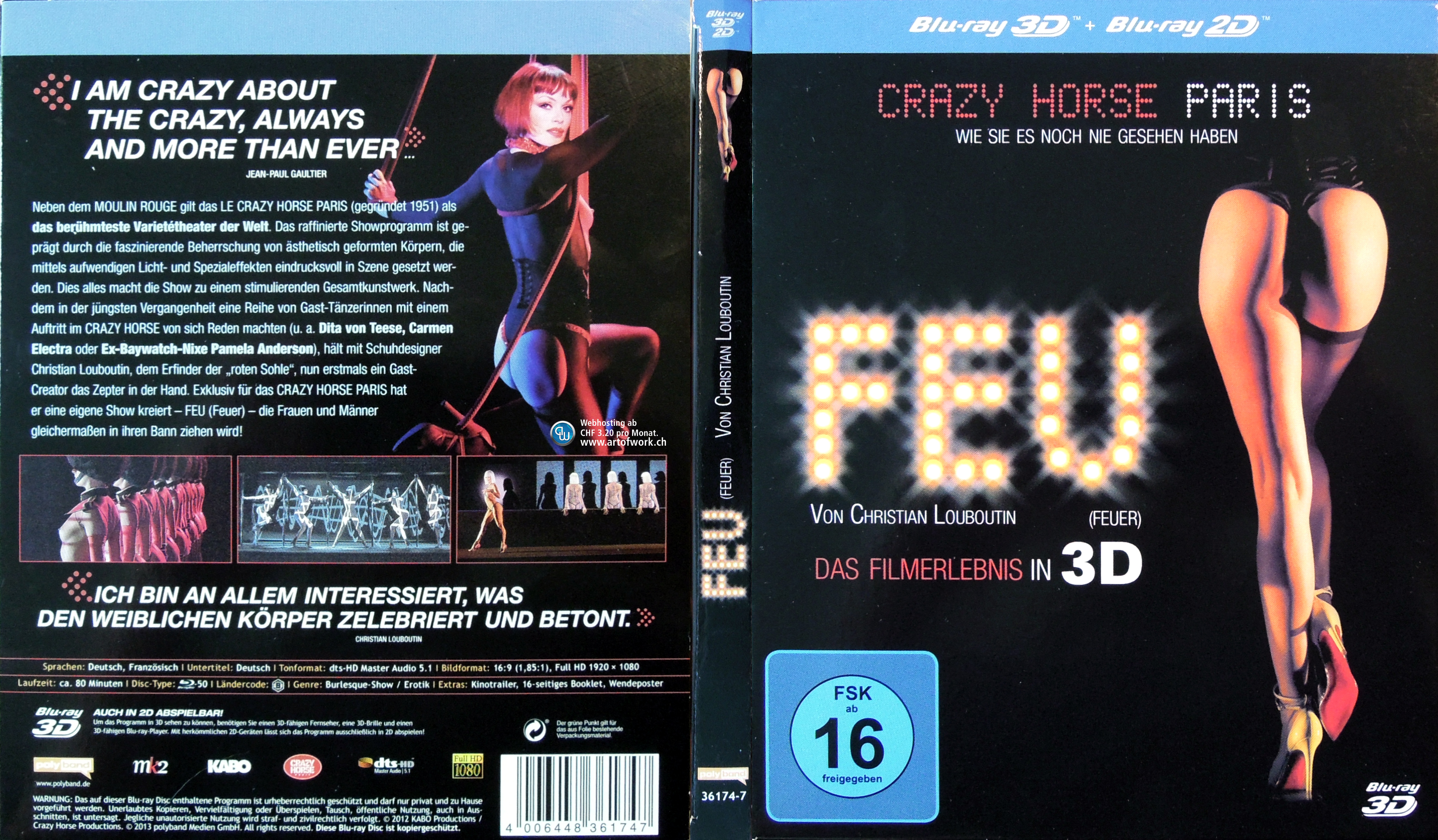 Feuer Feu 3D Christian Louboutin Das Filmerlebnis in 3D Cover Blu ray Deutsch old german blu ray cov