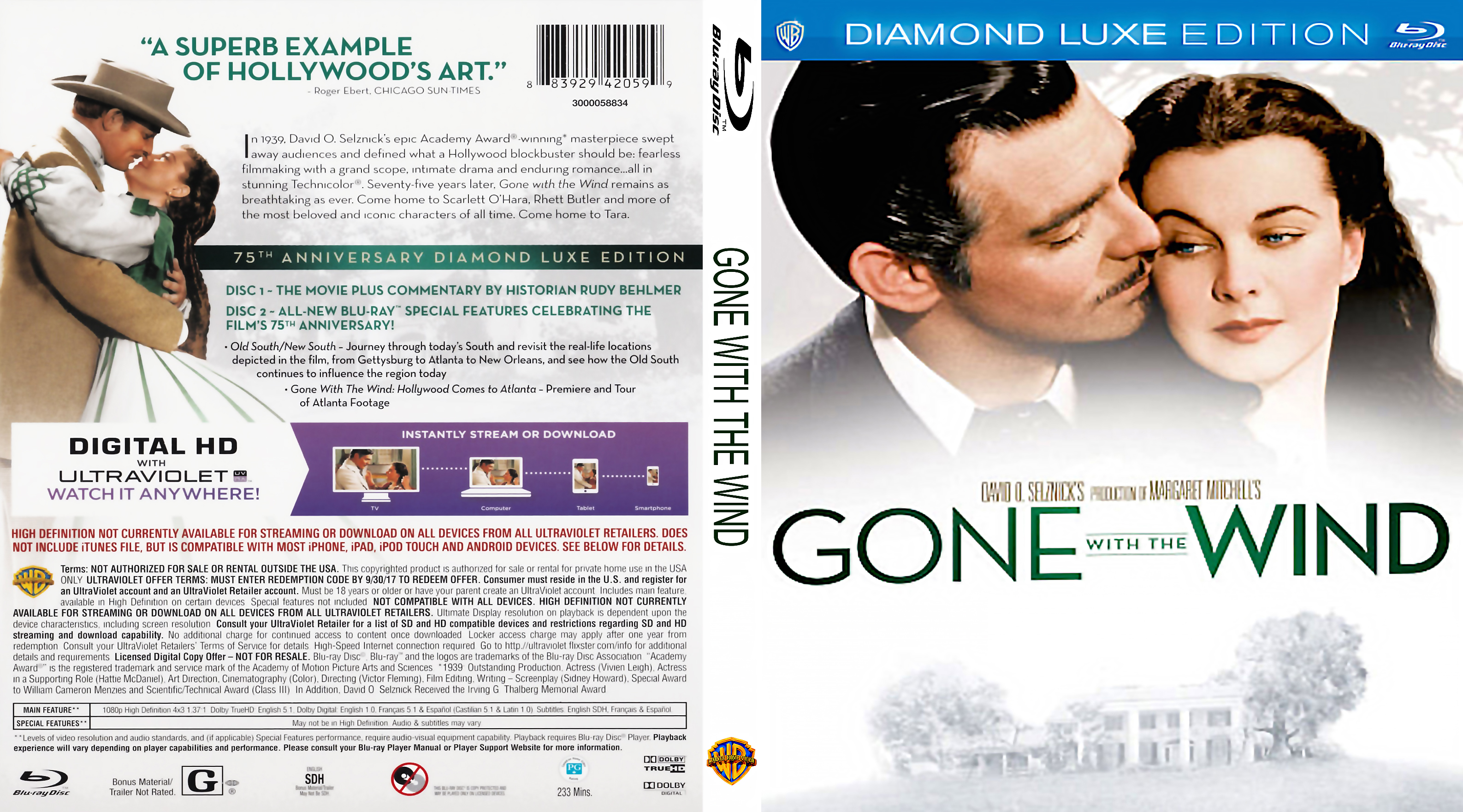 Gone With the Wind 75th Anniversary Diamond Luxe Target Exclusive No Sticker Logo (1939) 