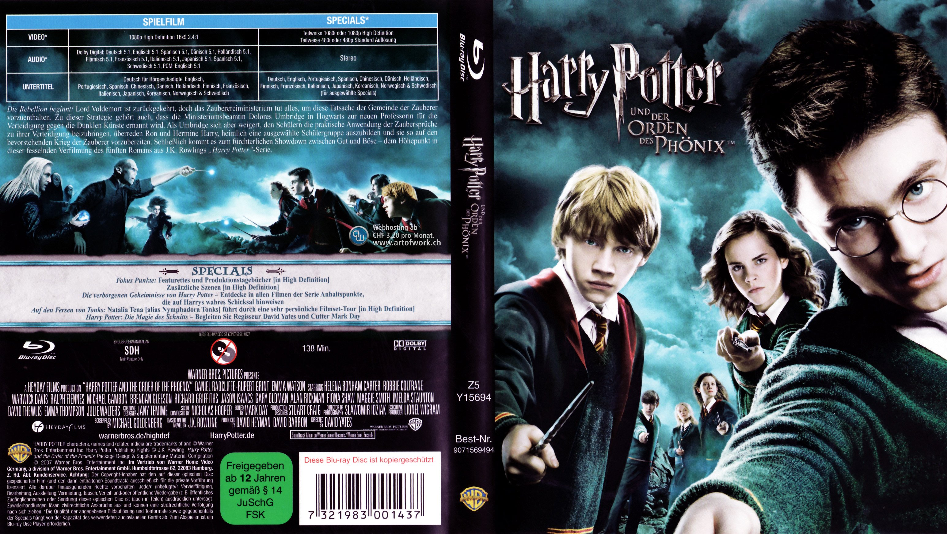 Harry Potter Orden Des Phönix Hörbuch Download Harry Potter Und der Orden des Phoenix | Blu-Ray Covers | Cover Century