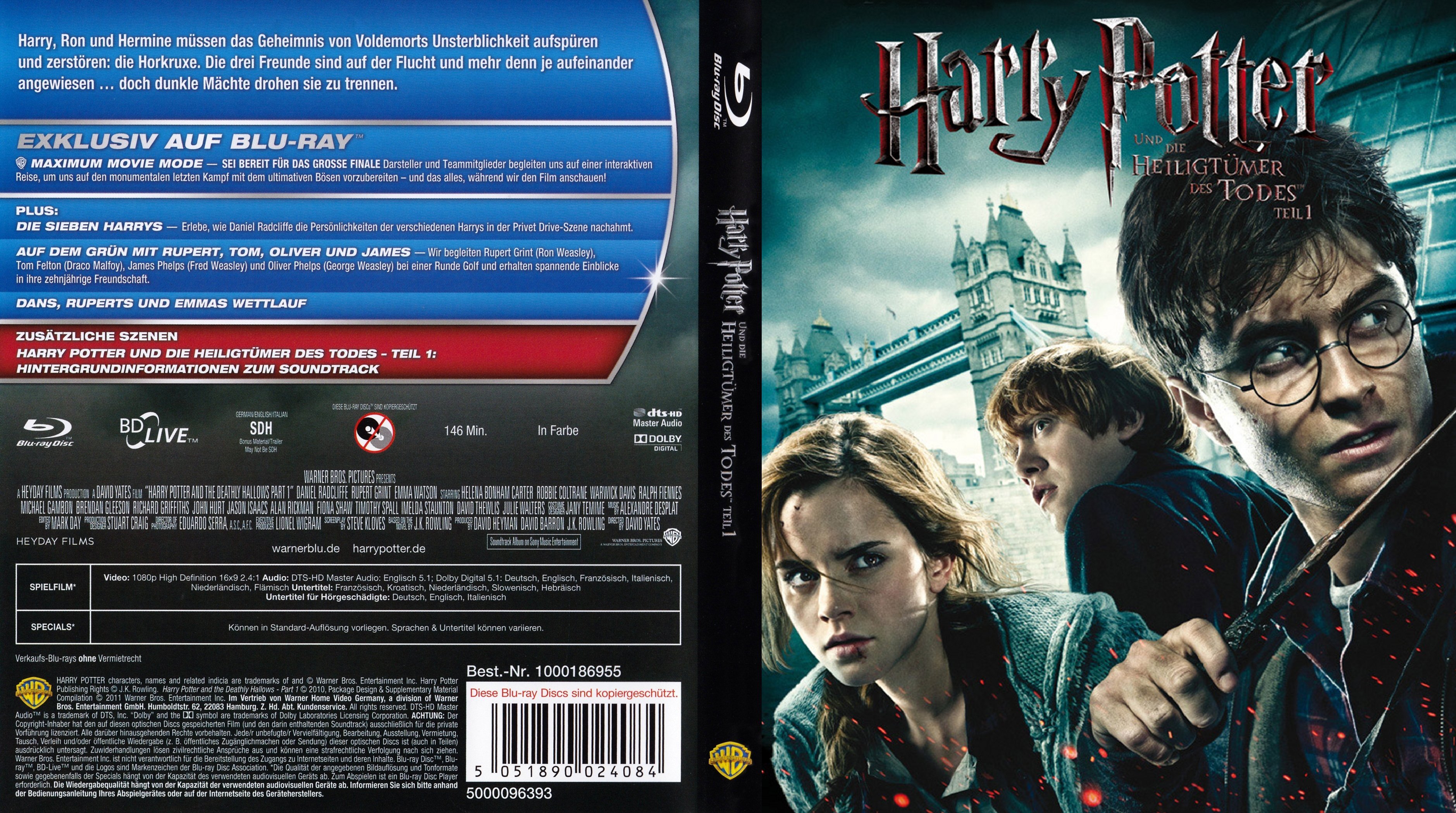 Harry Potter Und Heiligtümer Des Todes Teil 1 Harry Potter und die Heiligtumer des Todes Teil 1 | Blu-Ray Covers