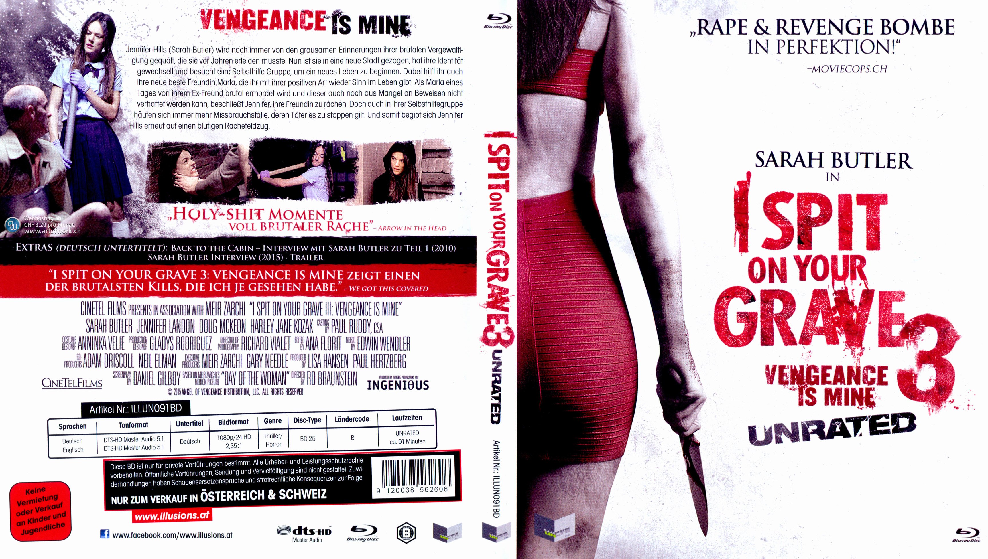 I Spit on your Grave 3 Vengeance is Mine Unrated | Blu-Ray Covers
