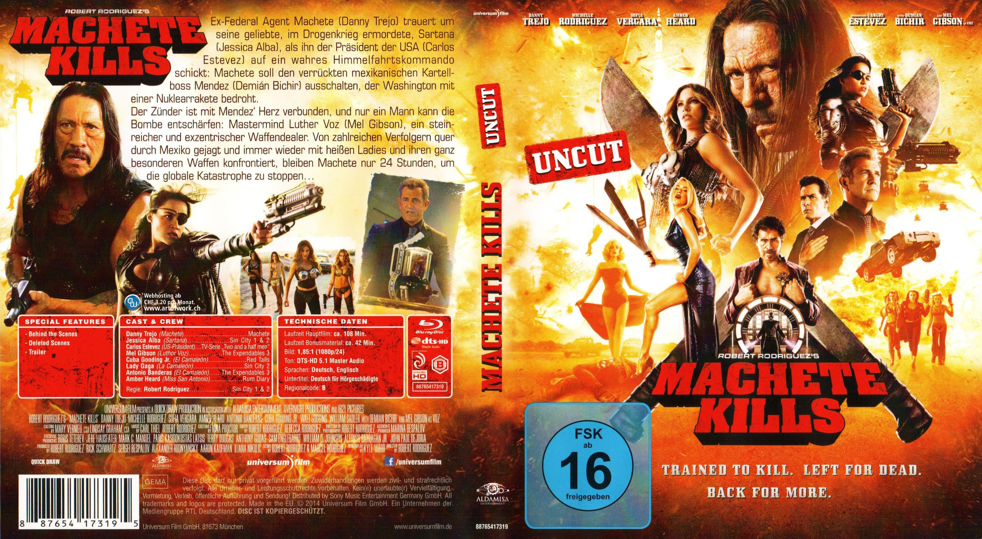 Machete Kills Cover FSK 16 Deutsch German Blu ray 