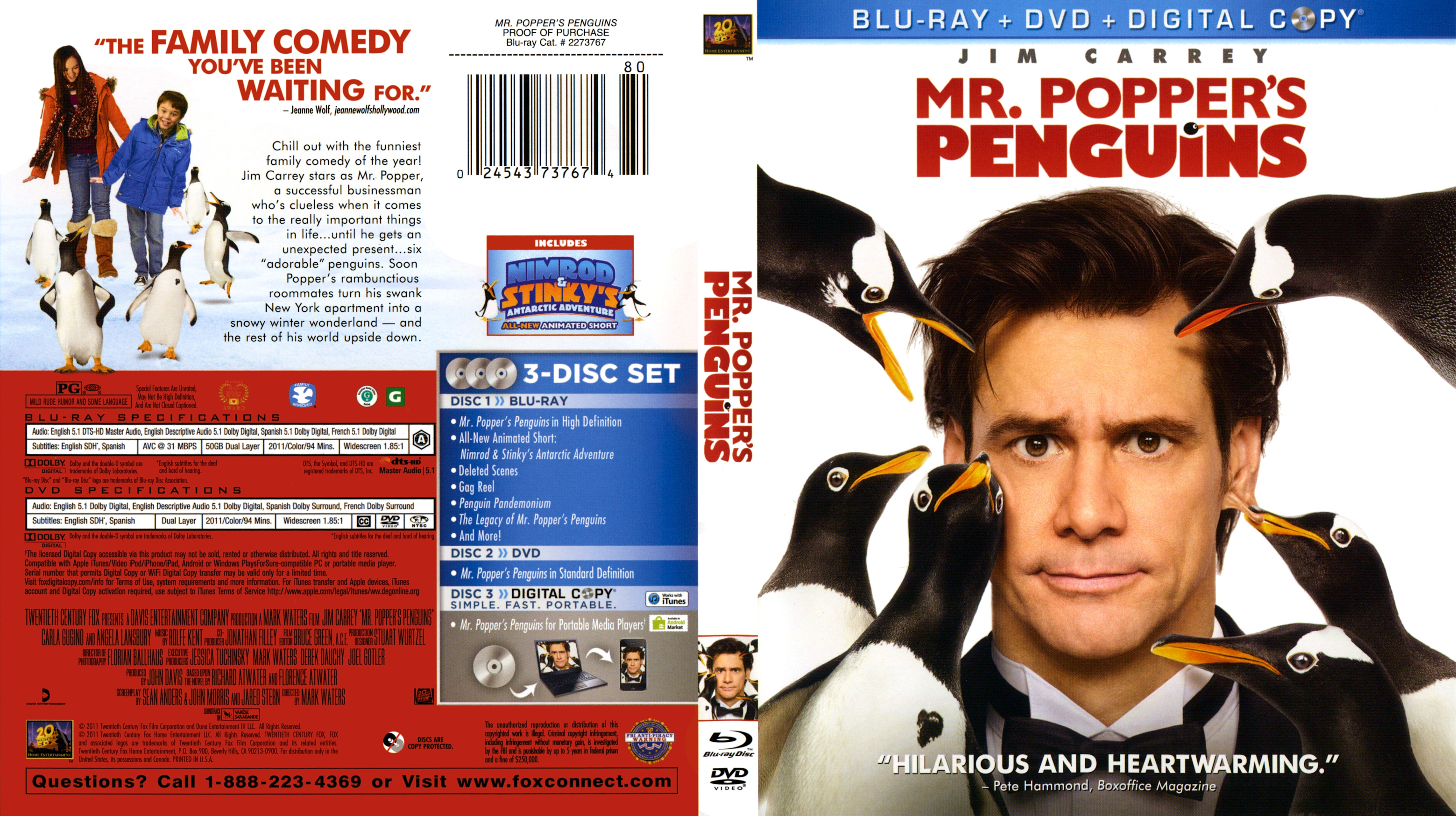Mr. Popper s Penguins Blu ray 