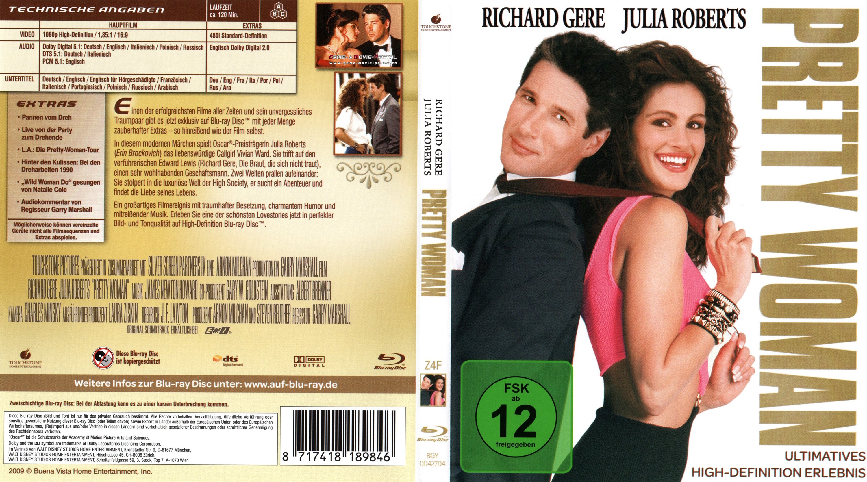 Pretty Woman Richard Gere Julia Roberts BluRay Covers Cover