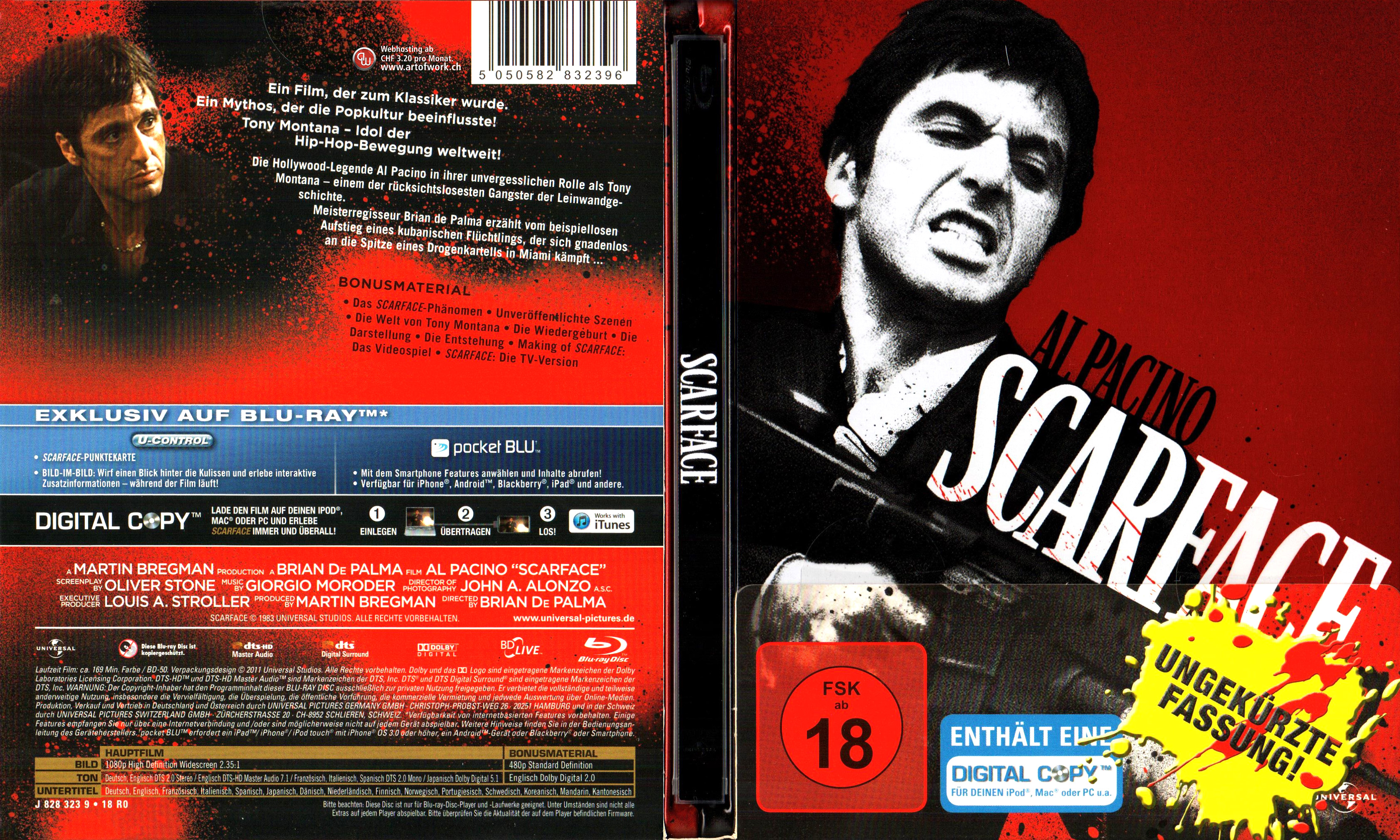 Scarface Blu ray Cover Deutsch German Al Pacino Tony Montana 