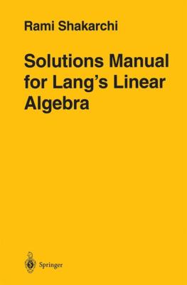 Solutions Manual for Lang s Linear Algebra 