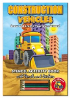 Stencil Activity Book Construction Vehicles 