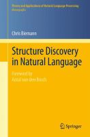Structure Discovery in Natural Language Biemann Chris 