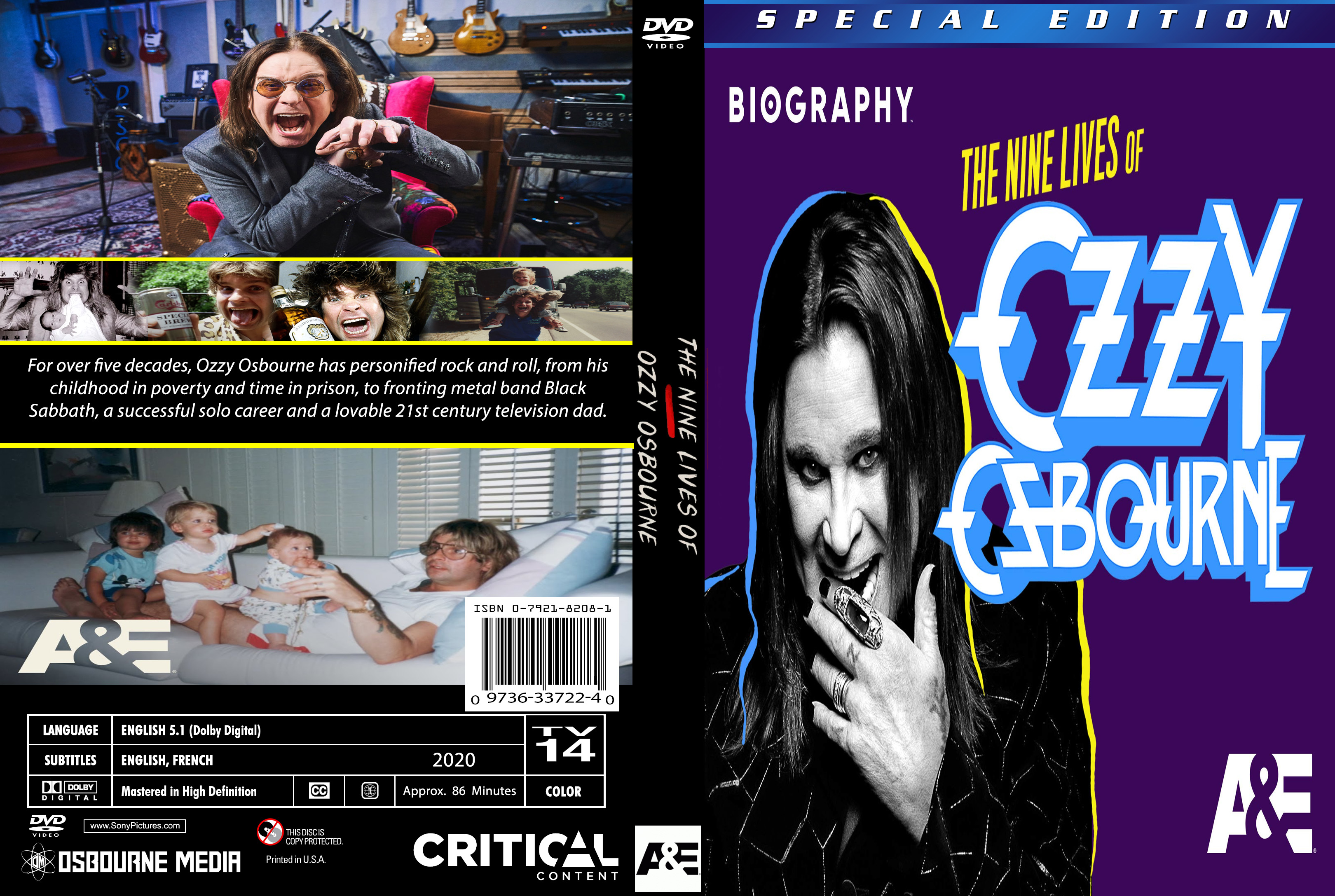 Biography The Nine Lives Of Ozzy Osbourne 2020 DVD Covers