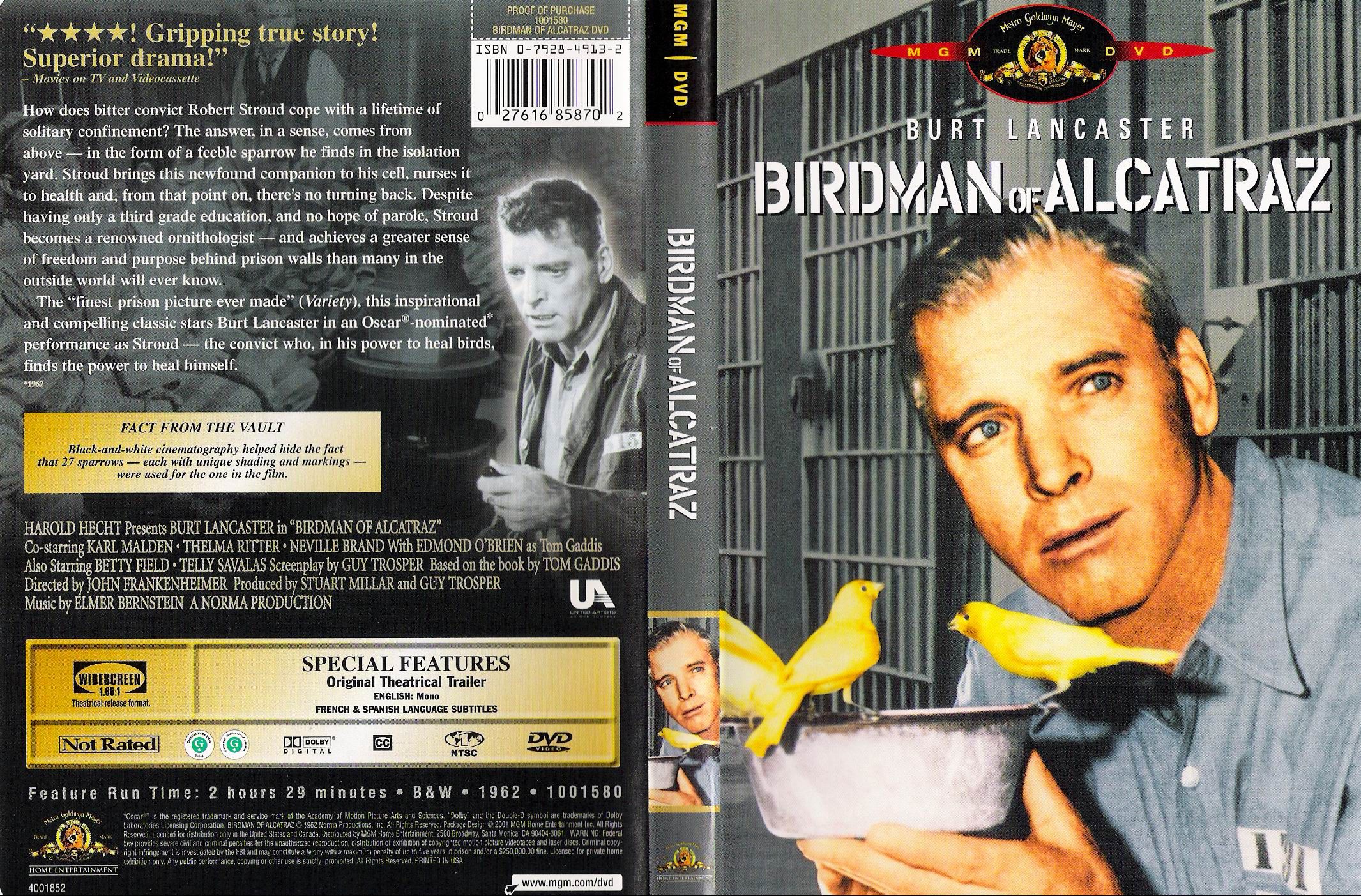 Birdman Of Alcatraz DVD US | DVD Covers | Cover Century | Over ...