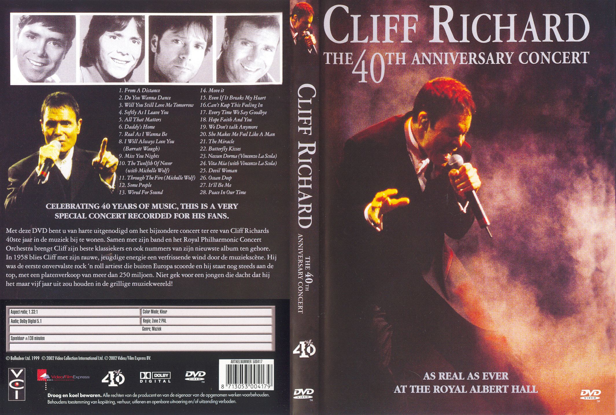 Cliff Richard 40th Anniversary Concert Pal Misc Dvd