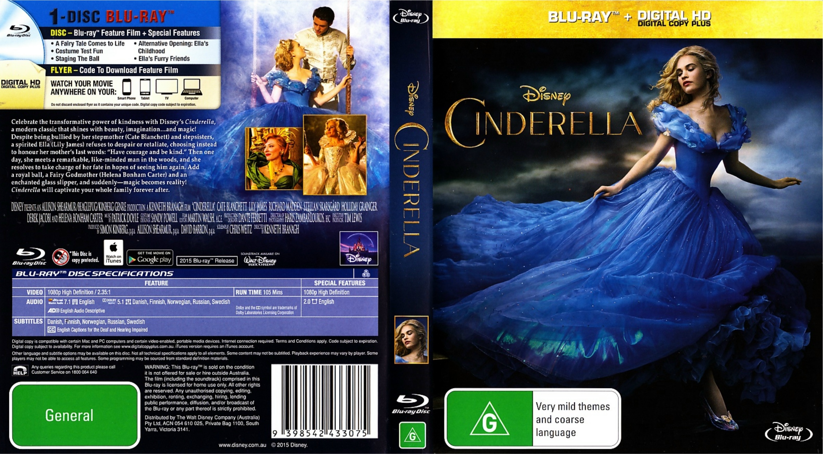 Datum Idioot Kreunt cinderella 2015 r4 front blu-ray | DVD Covers | Cover Century | Over  1.000.000 Album Art covers for free