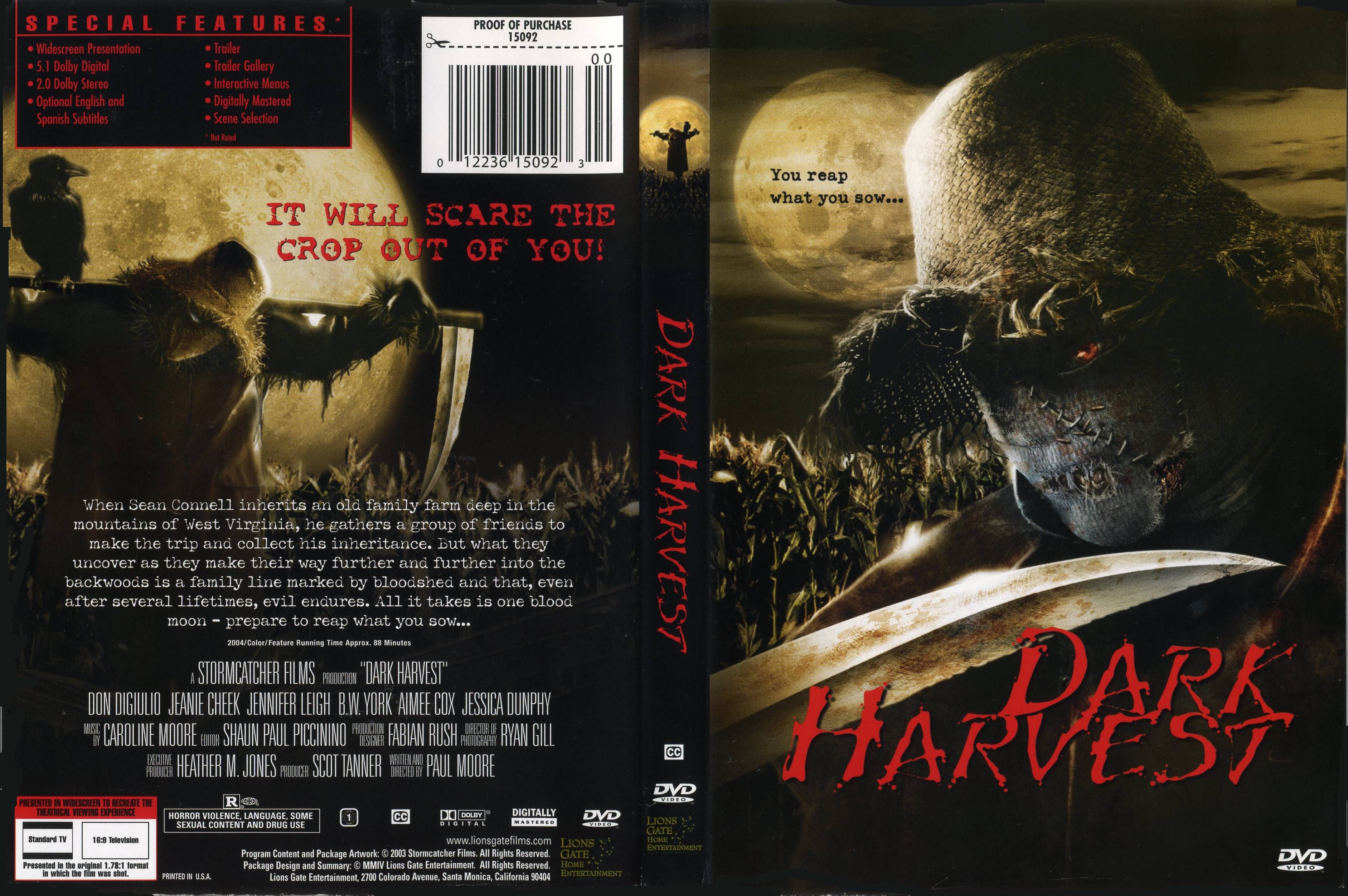 Dark Harvest DVD US DVD Covers Cover Century Over 1.000.000 Album