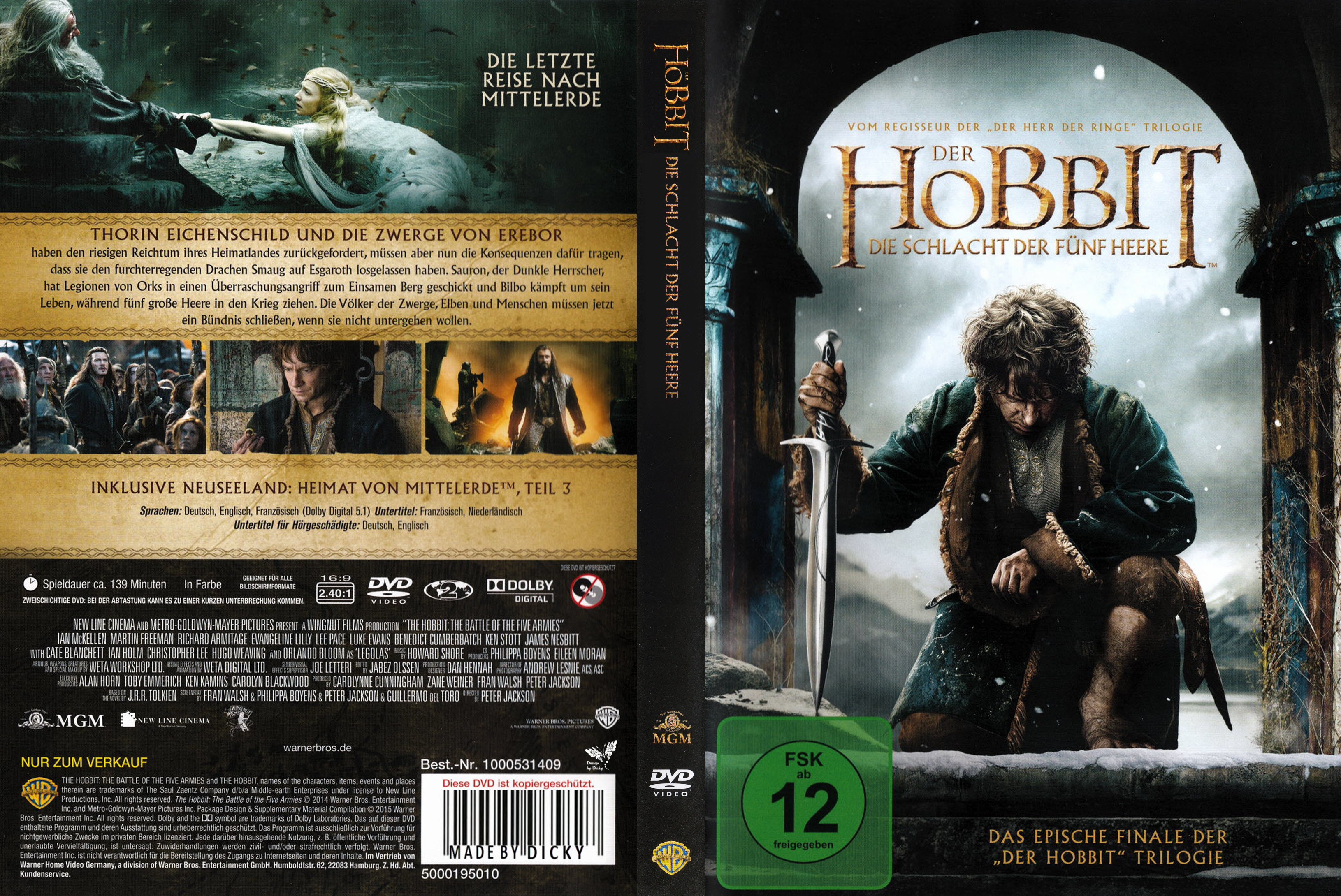 Der Hobbit Die Schlacht Der Fünf Heere Dvd Media Markt Der Hobbit 3 Die Schlacht der funf Heere 2014 Label 1 | DVD Covers
