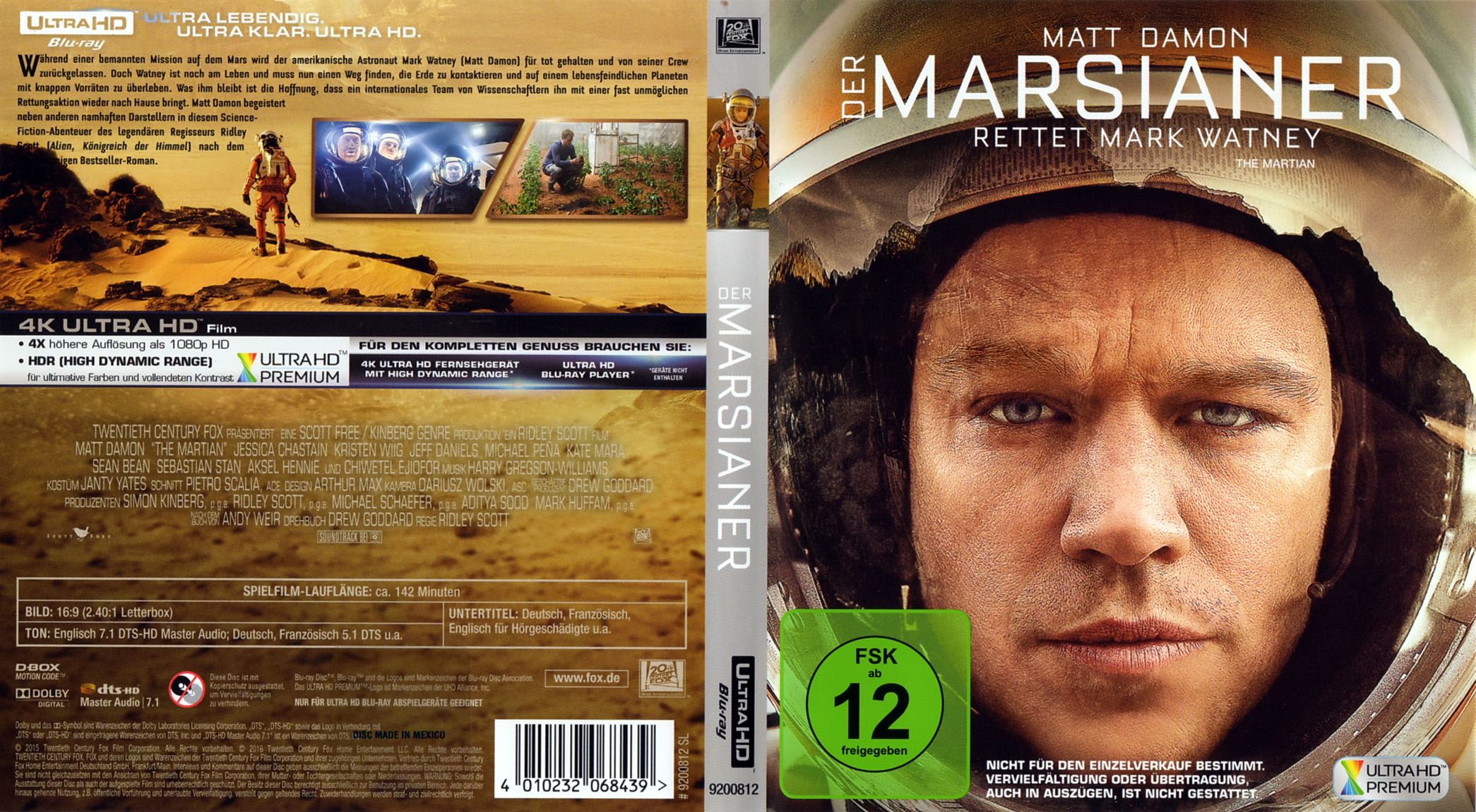 Der Marsianer 4K Ultra HD Cover
