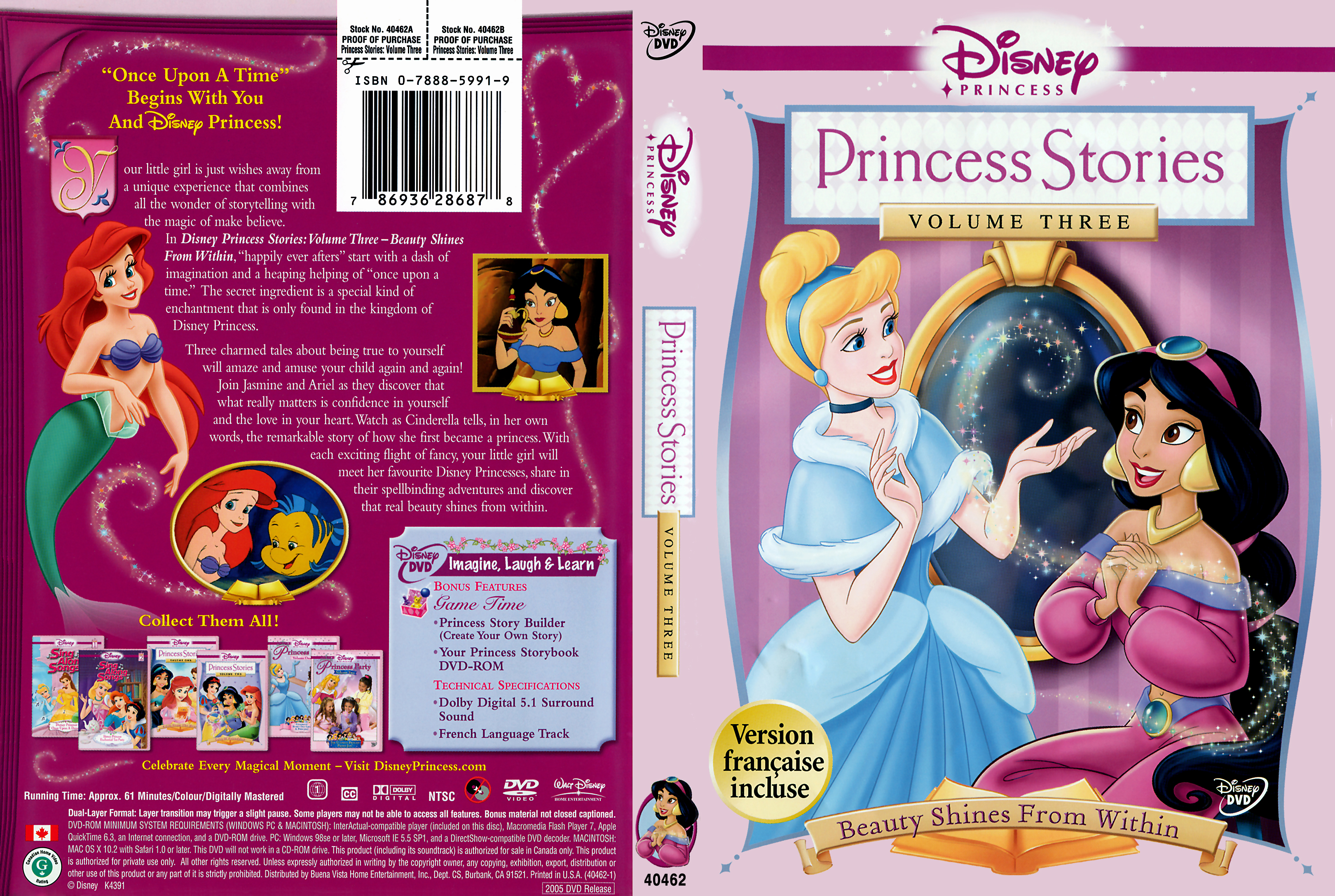 Disney Princess Stories Vol 3 DVD Covers Cover Century