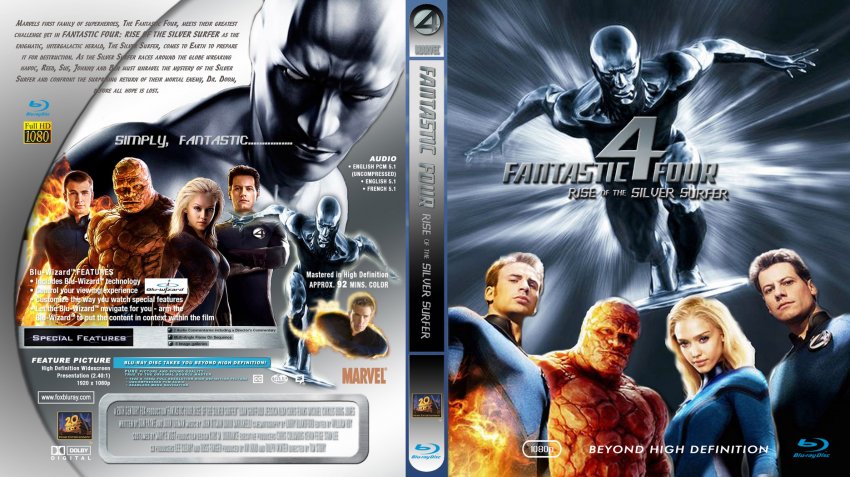 Fantastic Four Rise Of The Silver Surfer Bluray Custom F Dvd Covers Cover Century Over 500 000 Album Art Covers For Free