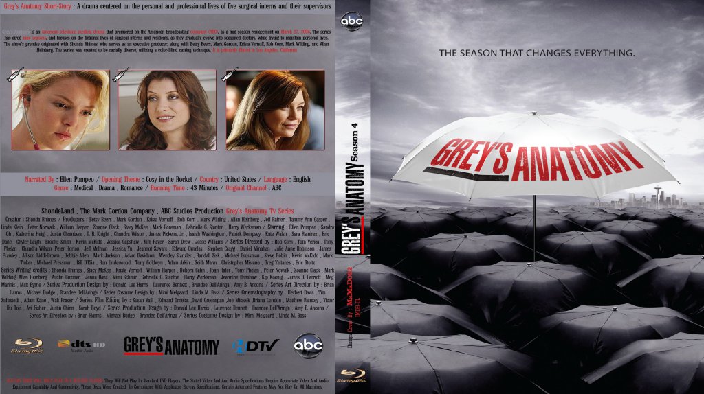 Greys Anatomy Seasons 4  Custom  Bluray
