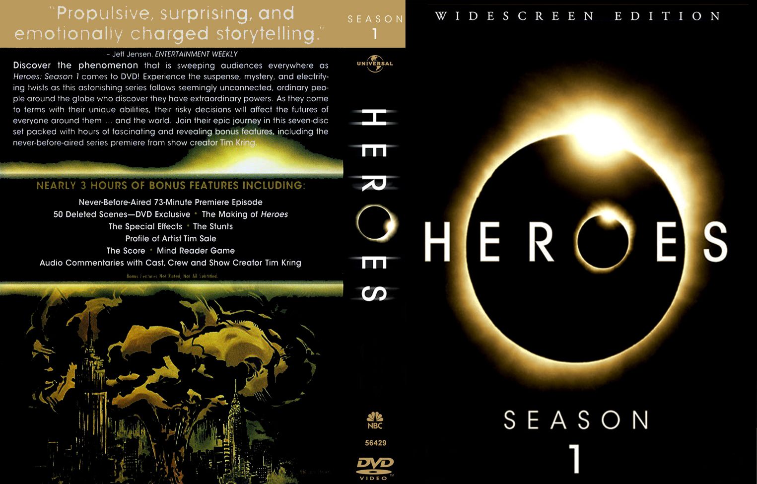 Heroes Season 01 DVD US CUSTOM
