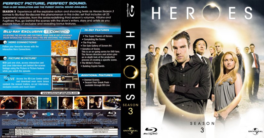Heroes Season 3 English Bluray Fusa Dvd Covers Cover Century Over 500 000 Album Art Covers For Free