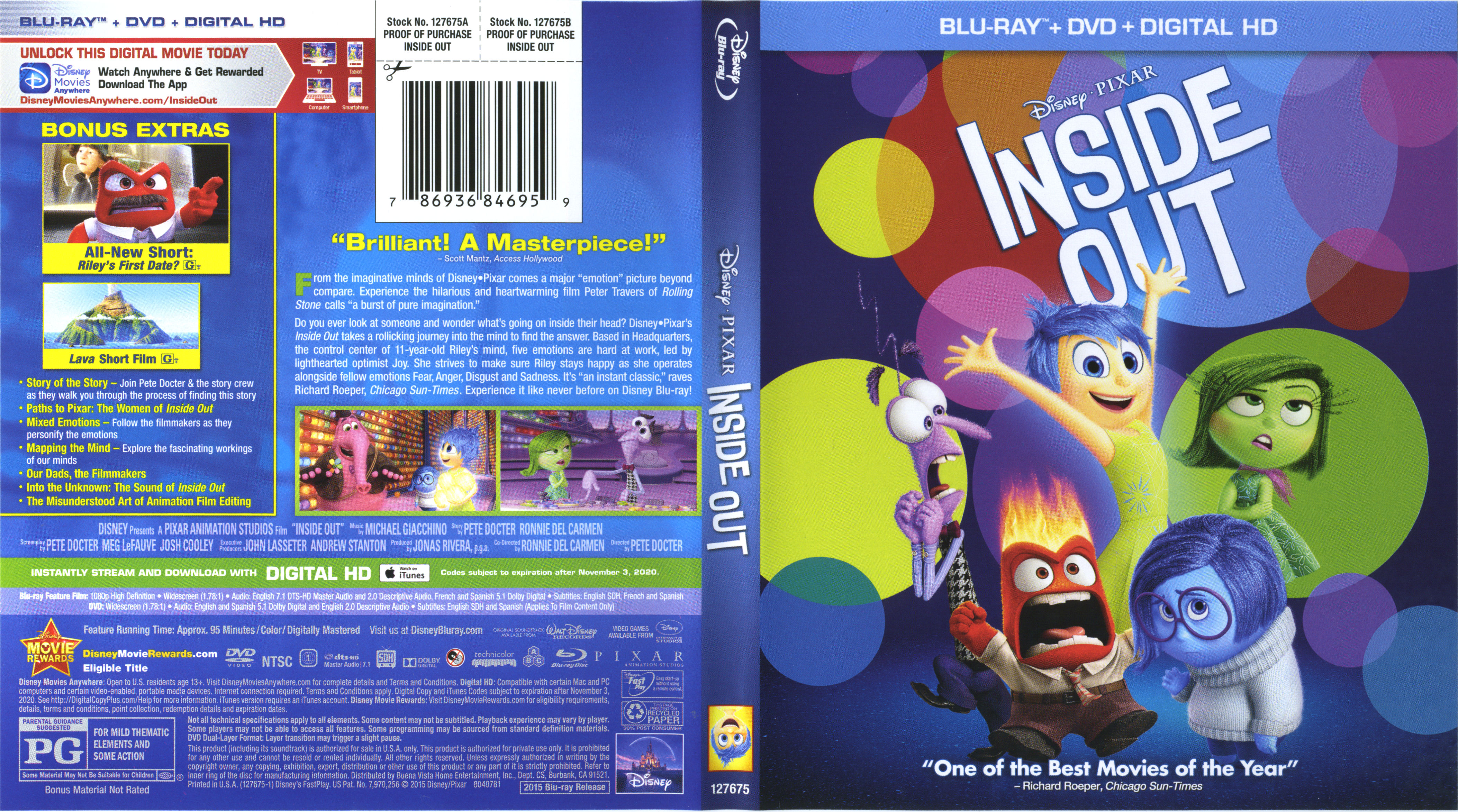 inside out 2015 blu-ray cover | DVD Covers | Cover Century | Over 1.000.000 Album Art covers free