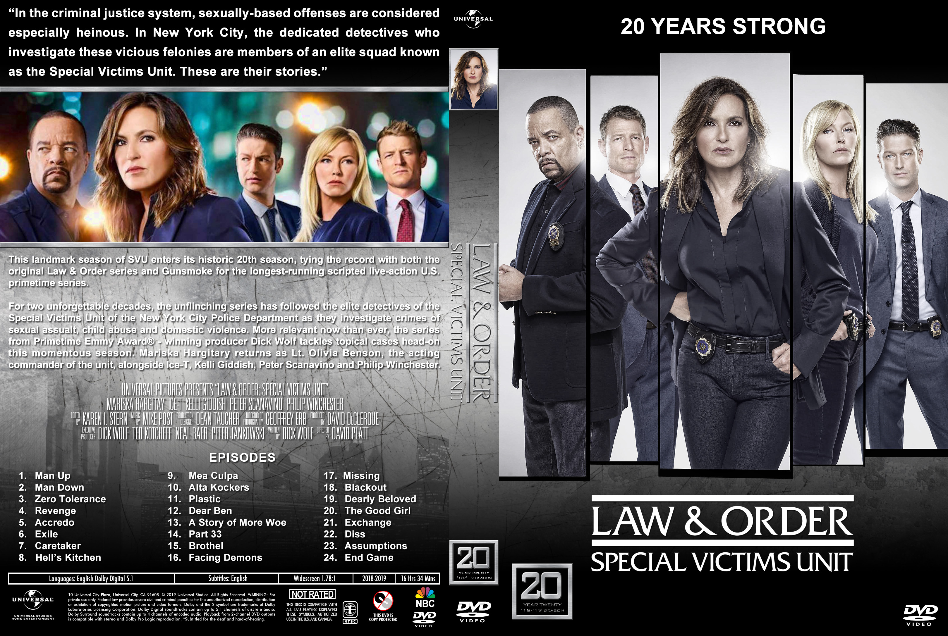 Law and Order Special Victims Unit Season 20 : Front.